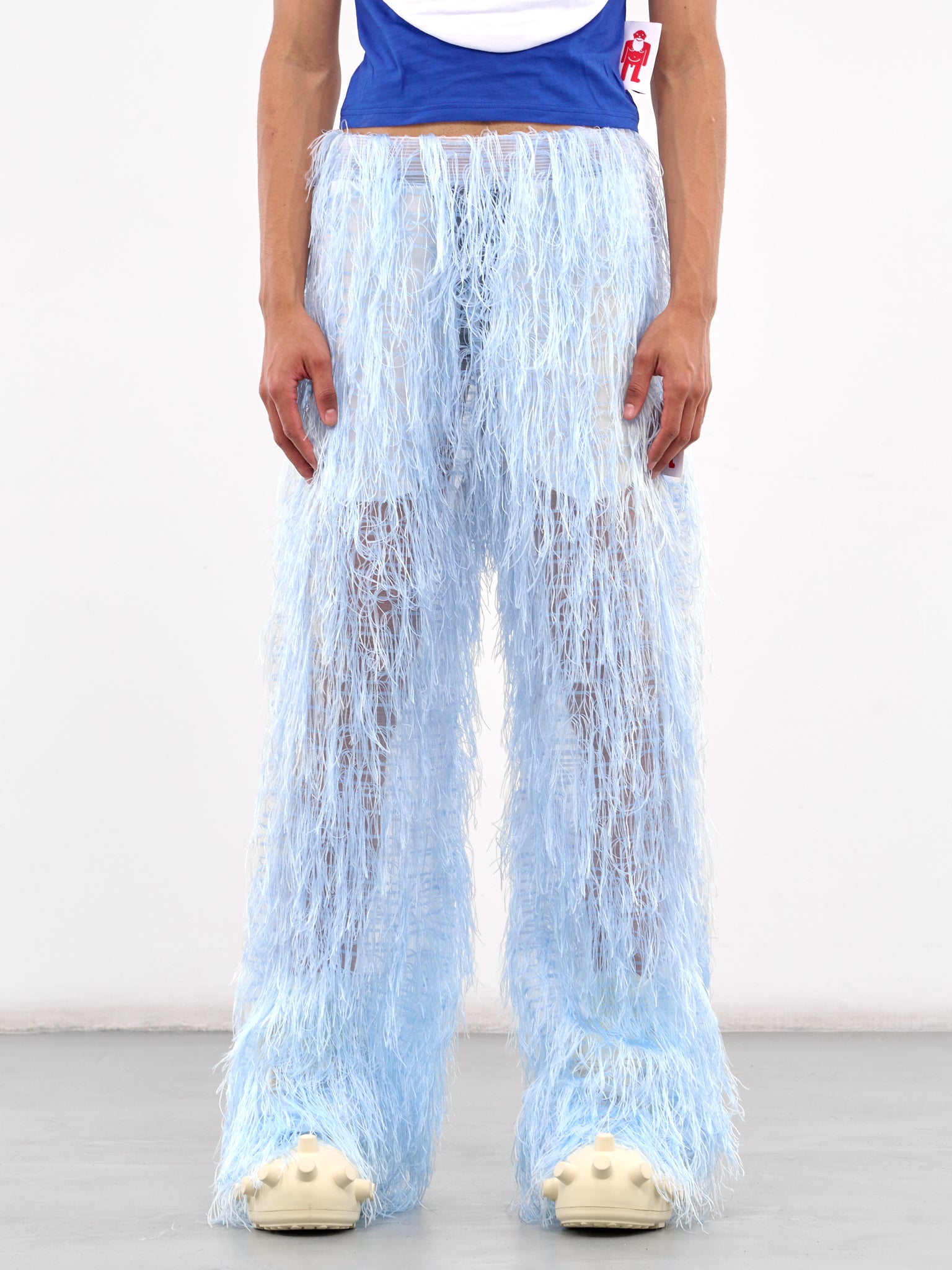 Hairy Fringe Trousers (2011-CC11-LIGHT-BLUE)