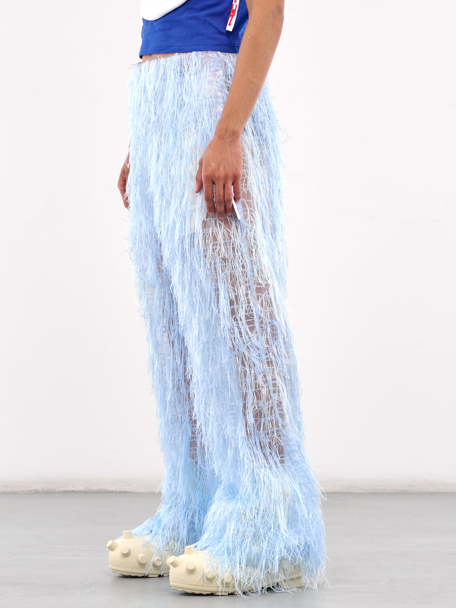 Hairy Fringe Trousers (2011-CC11-LIGHT-BLUE)