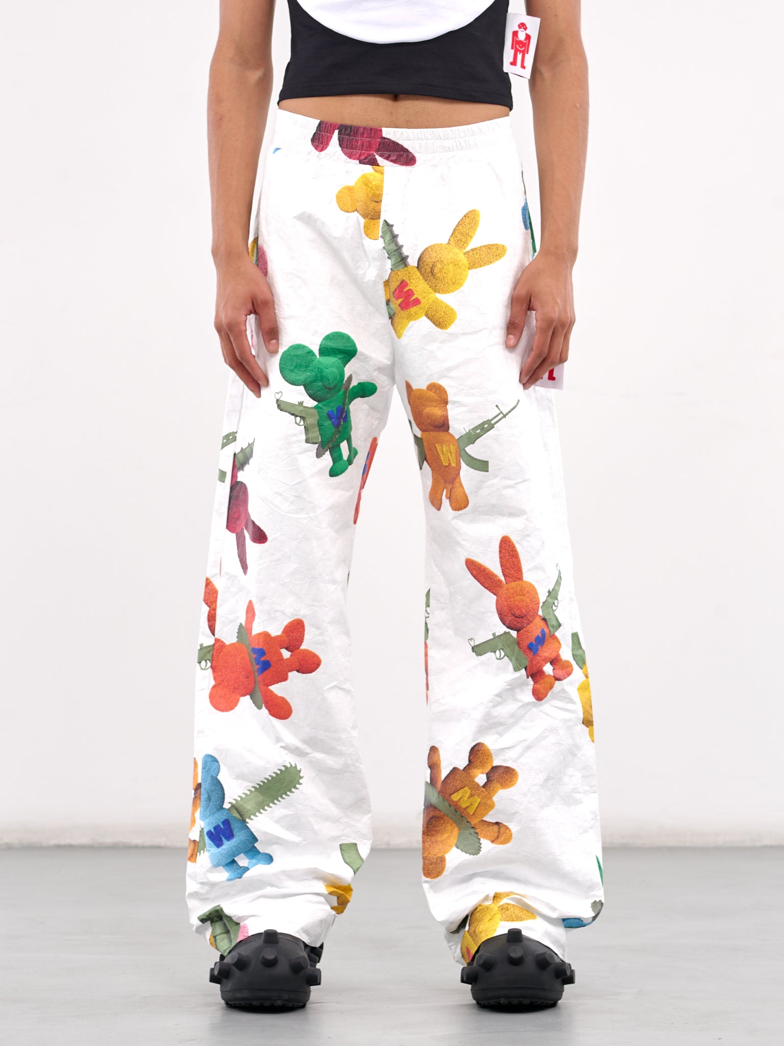 Elasticated Print Trousers (2011-CC31-WHITE)