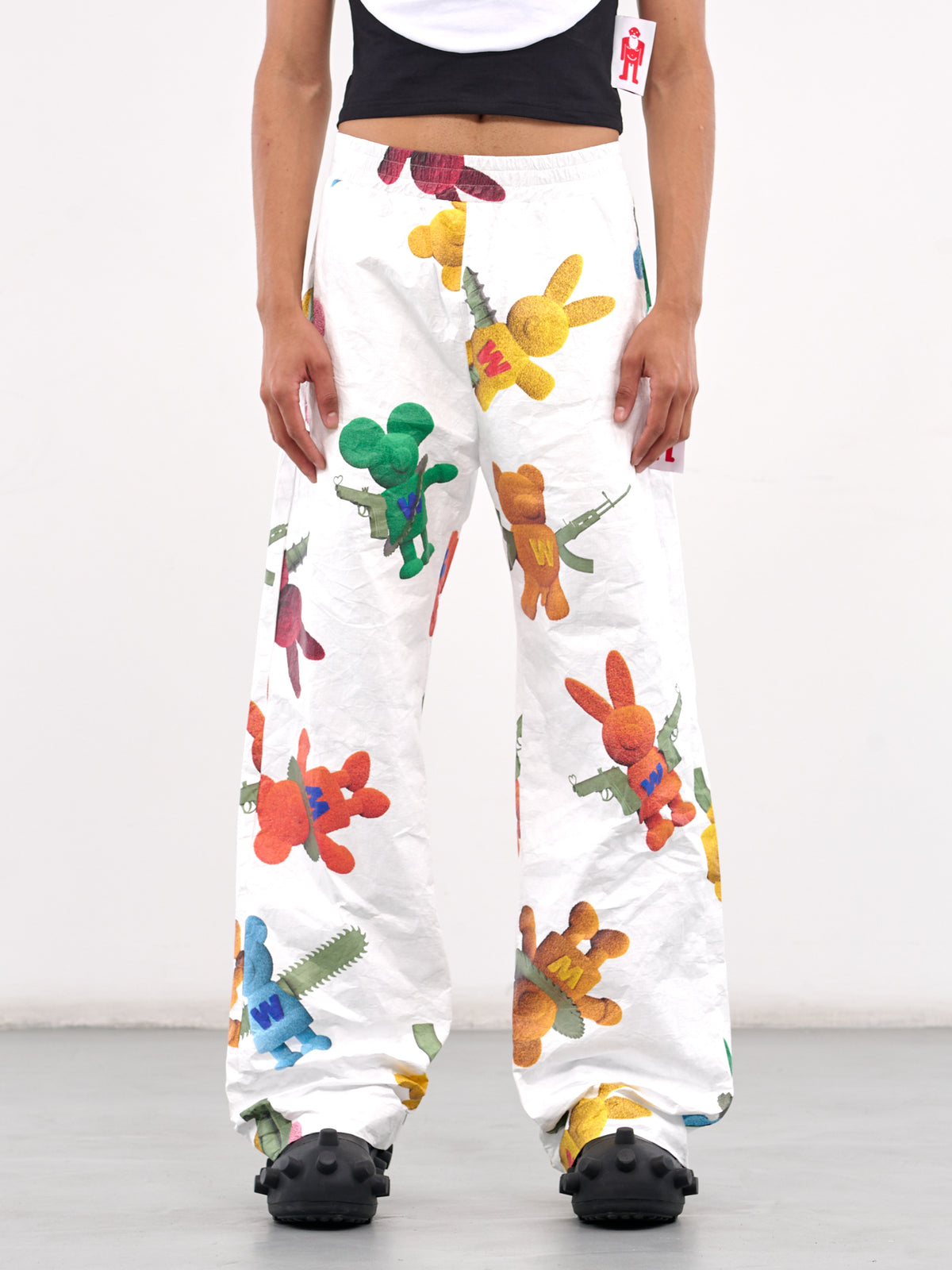 Elasticated Print Trousers (2011-CC31-WHITE)