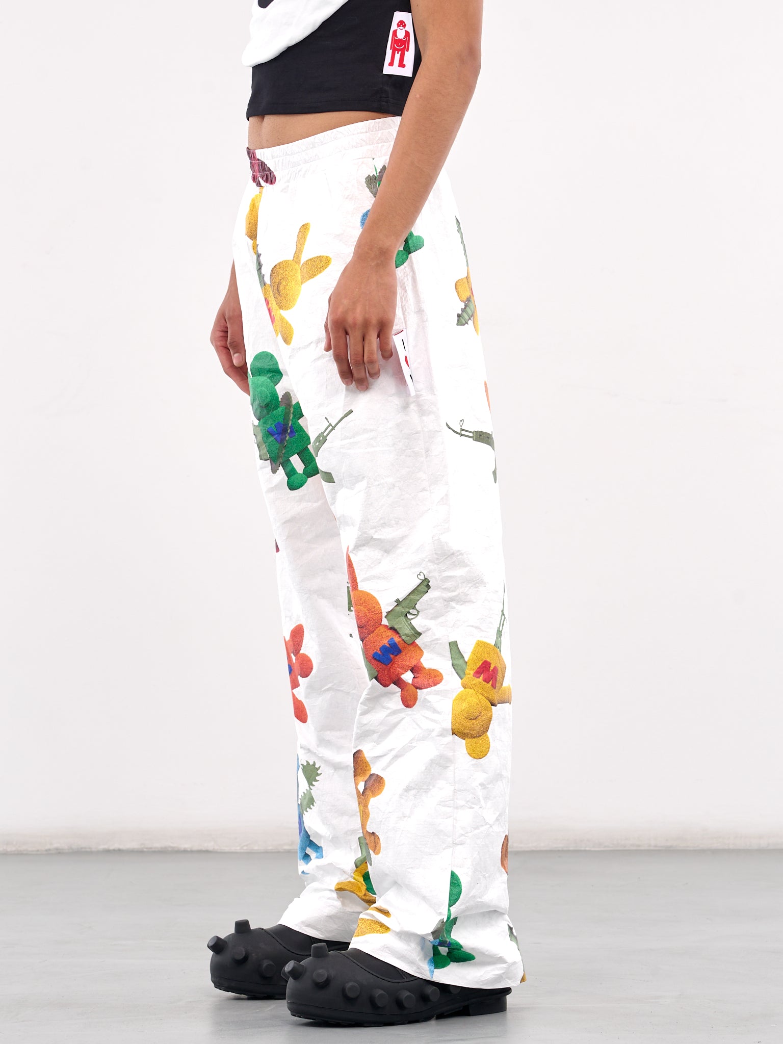 Elasticated Print Trousers (2011-CC31-WHITE)