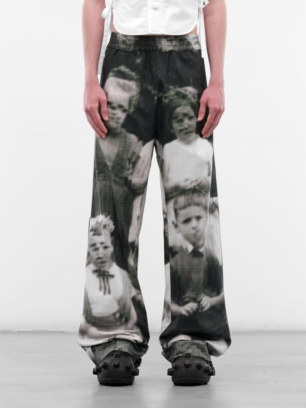 Glitch Print Basic Pants (2014-CC21-BLACK-WHITE)