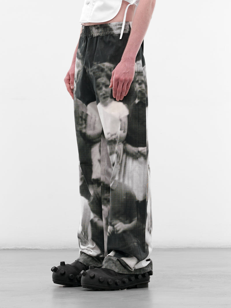 Glitch Print Basic Pants (2014-CC21-BLACK-WHITE)