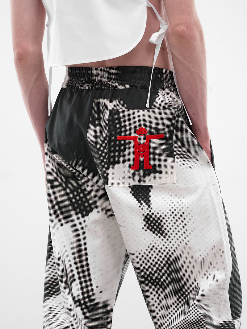 Glitch Print Basic Pants (2014-CC21-BLACK-WHITE)