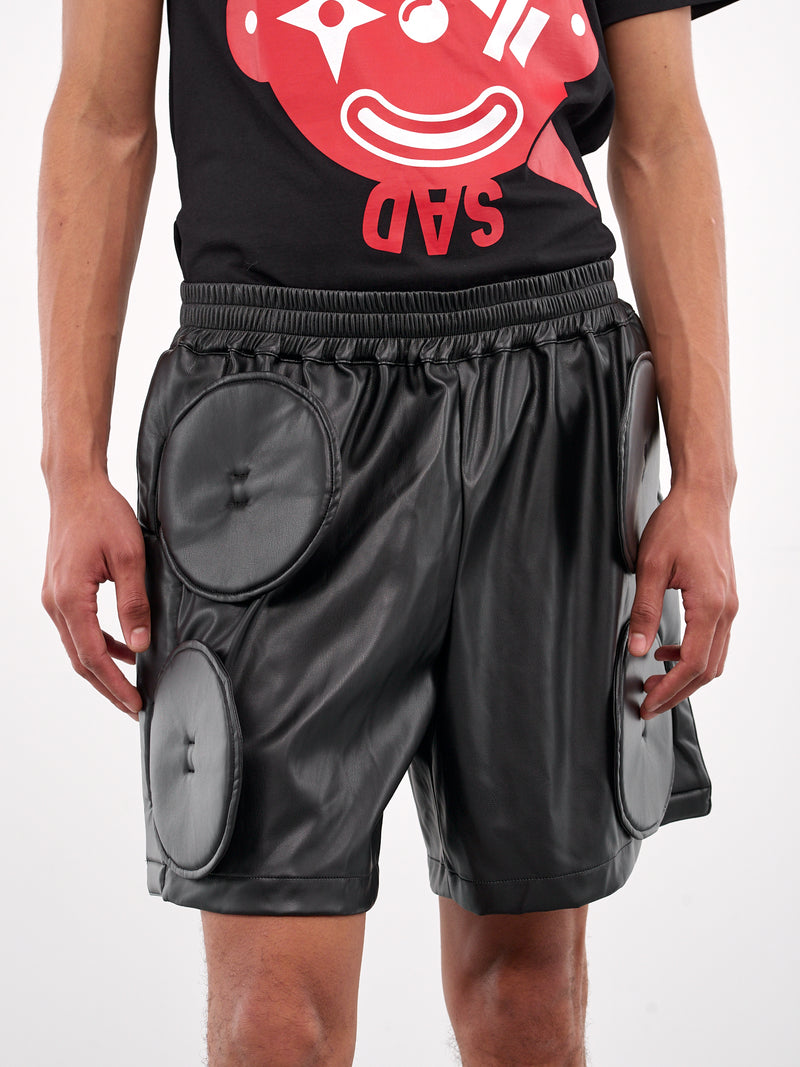 Button Appliqué Shorts (2015-CC20-BLACK)