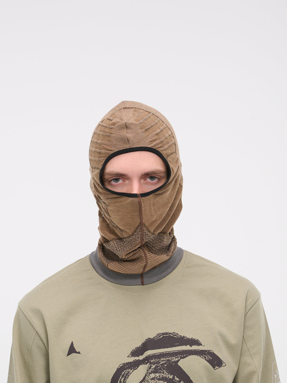 3D Knit Balaclava (201FA01-GRY0001-GREY-BROWN)