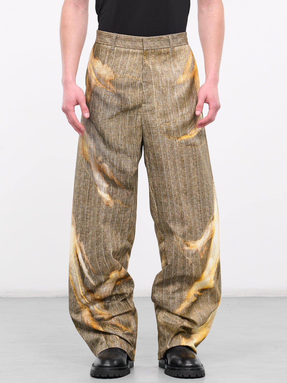 Sun Bleached Pinstripe Trousers (201PA002-F503-BEIGE-STRIPE)