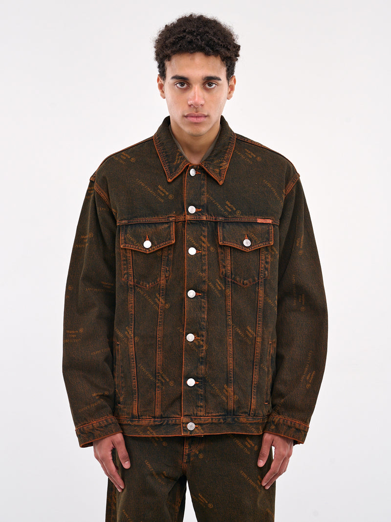 Logo Print Trucker Jacket (201WD06204-ORANGE)