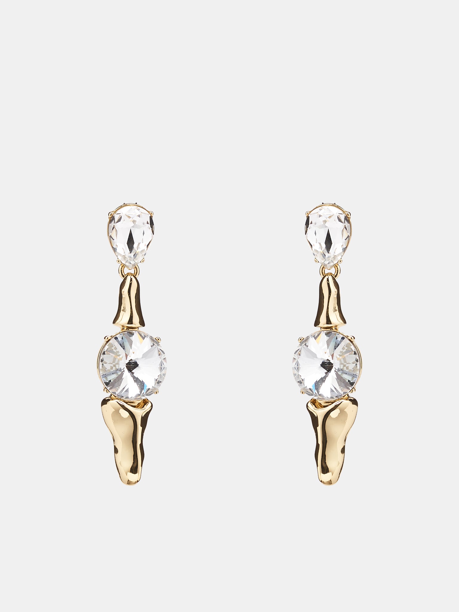 Bone Crystal Drop Earrings (2023A7283-GOLD)