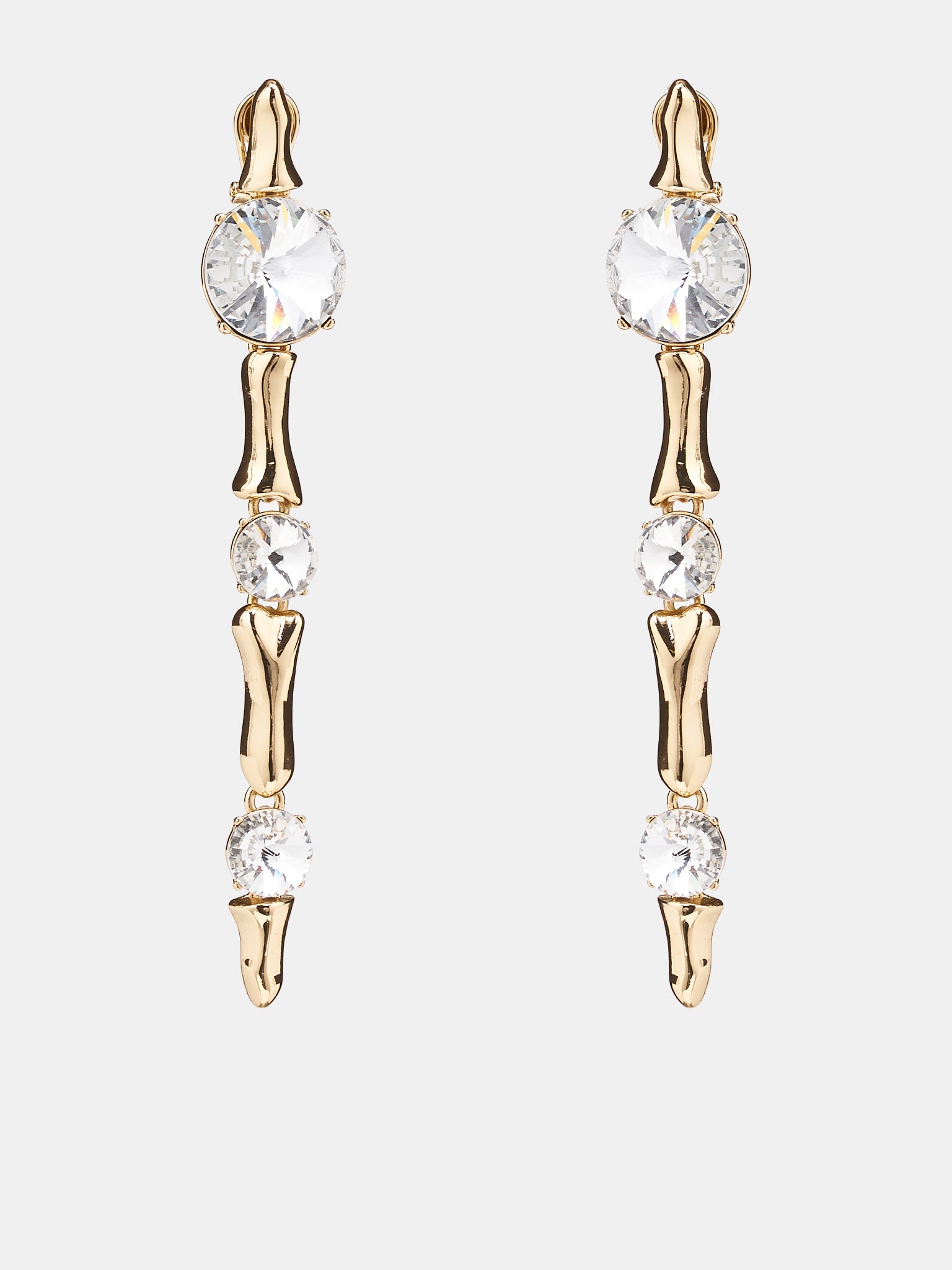 Bone Crystal XL Drop Earrings (2023A8284-GOLD)