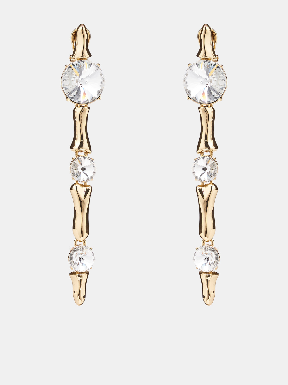 Bone Crystal XL Drop Earrings (2023A8284-GOLD)