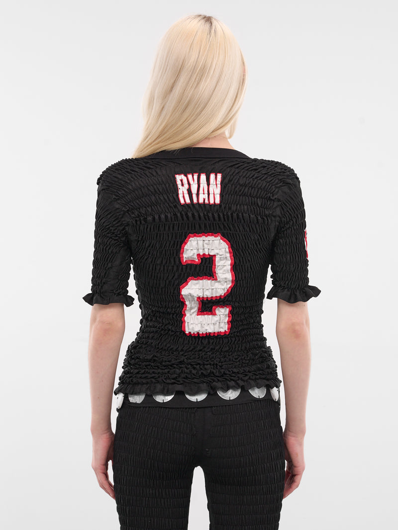 Shirred Football Jersey Top (2035-MULTI)