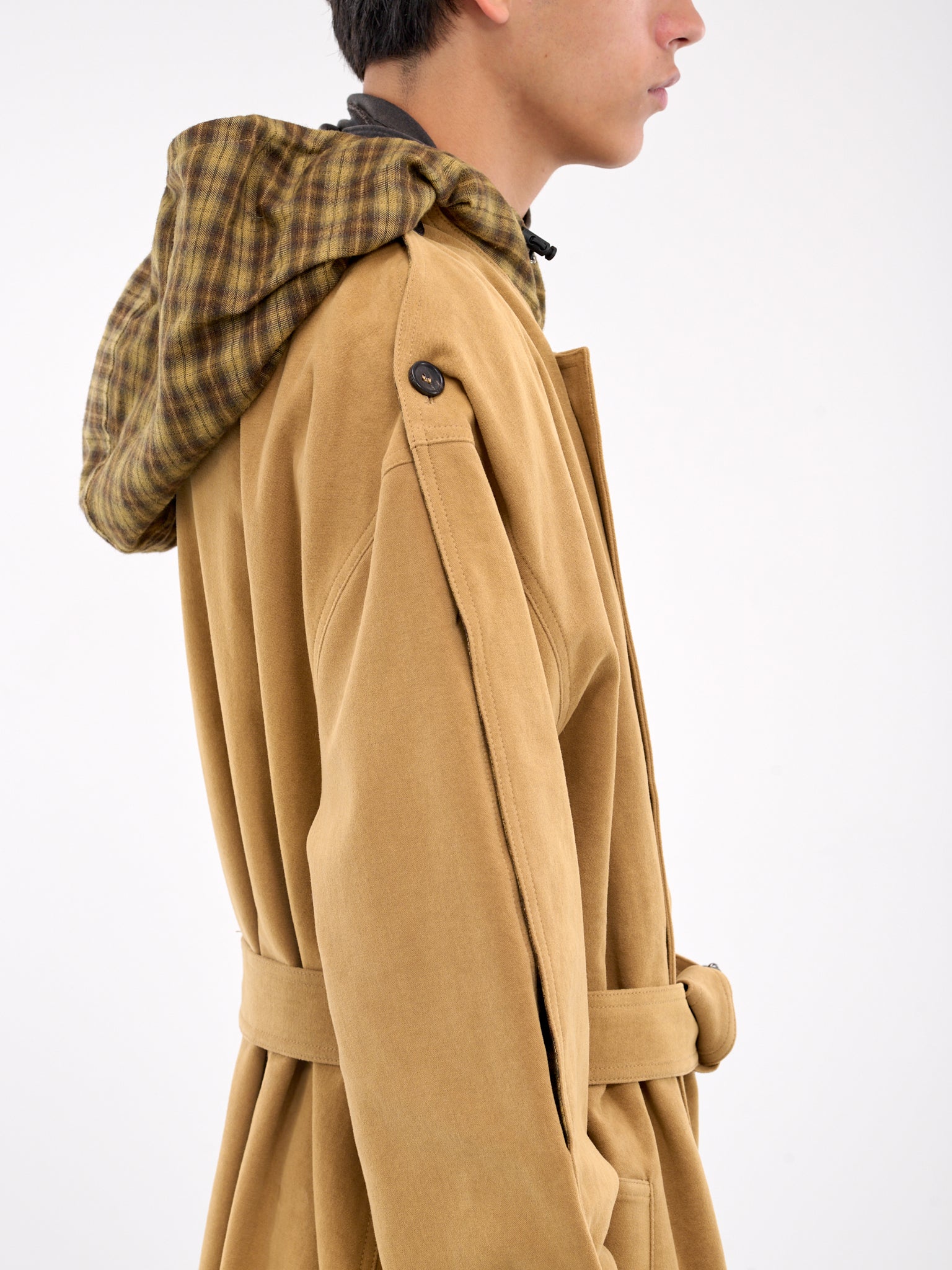 Insert Hood Trench Coat 203CO003 F528 DARK BEIGE