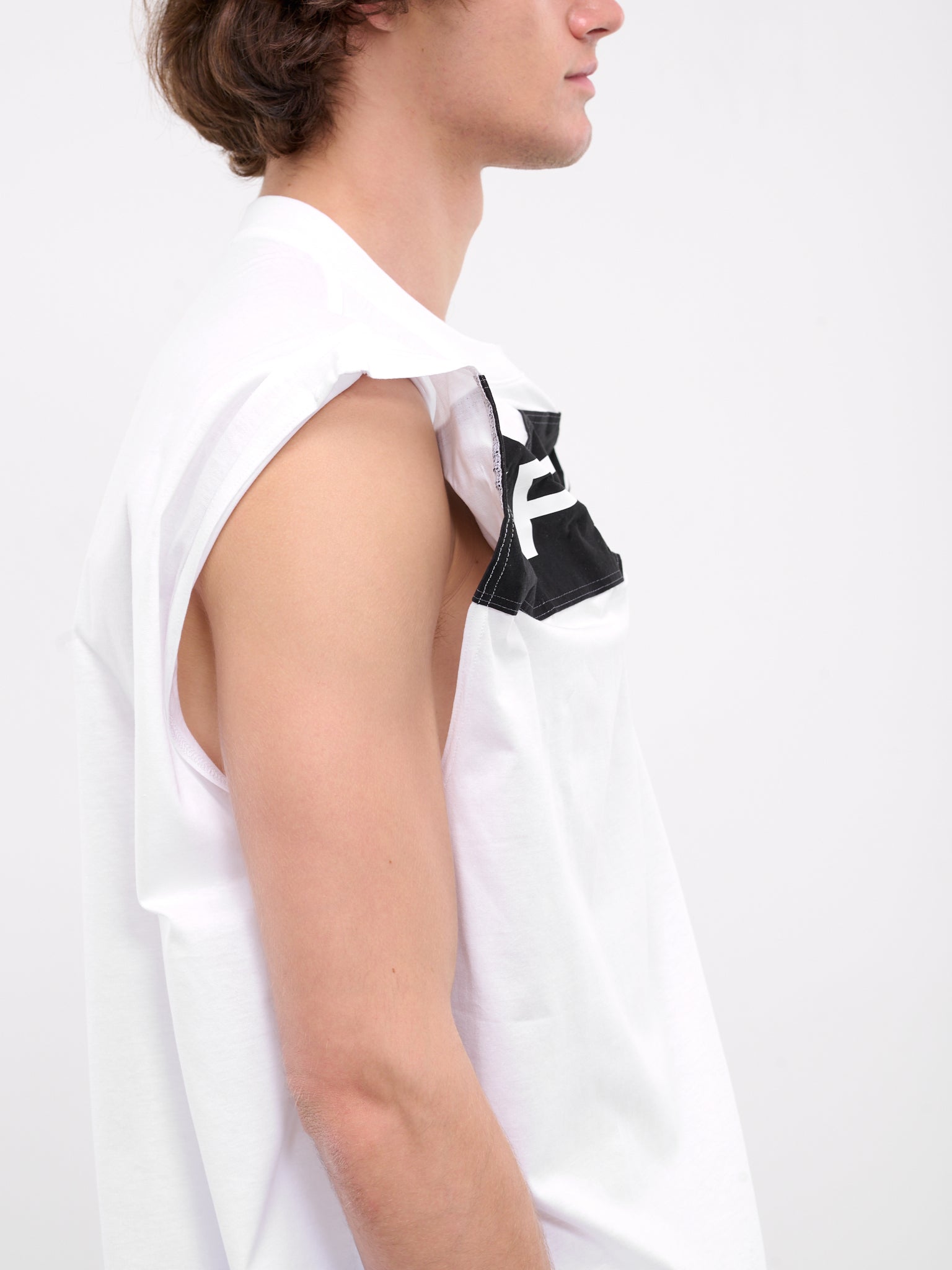 Scrunched Logo Tank Top (204TS010-J127-OPTIC-WHITE)