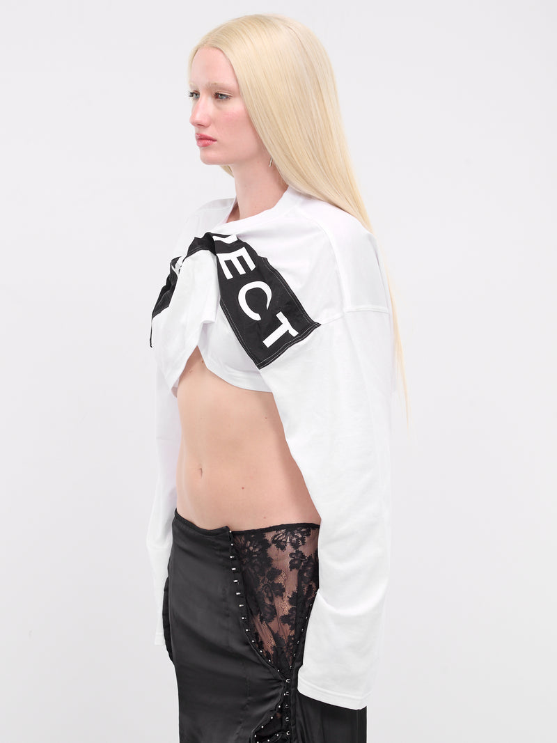 Scrunched Logo Crop Top (204TS013-J127-OPTIC-WHITE)