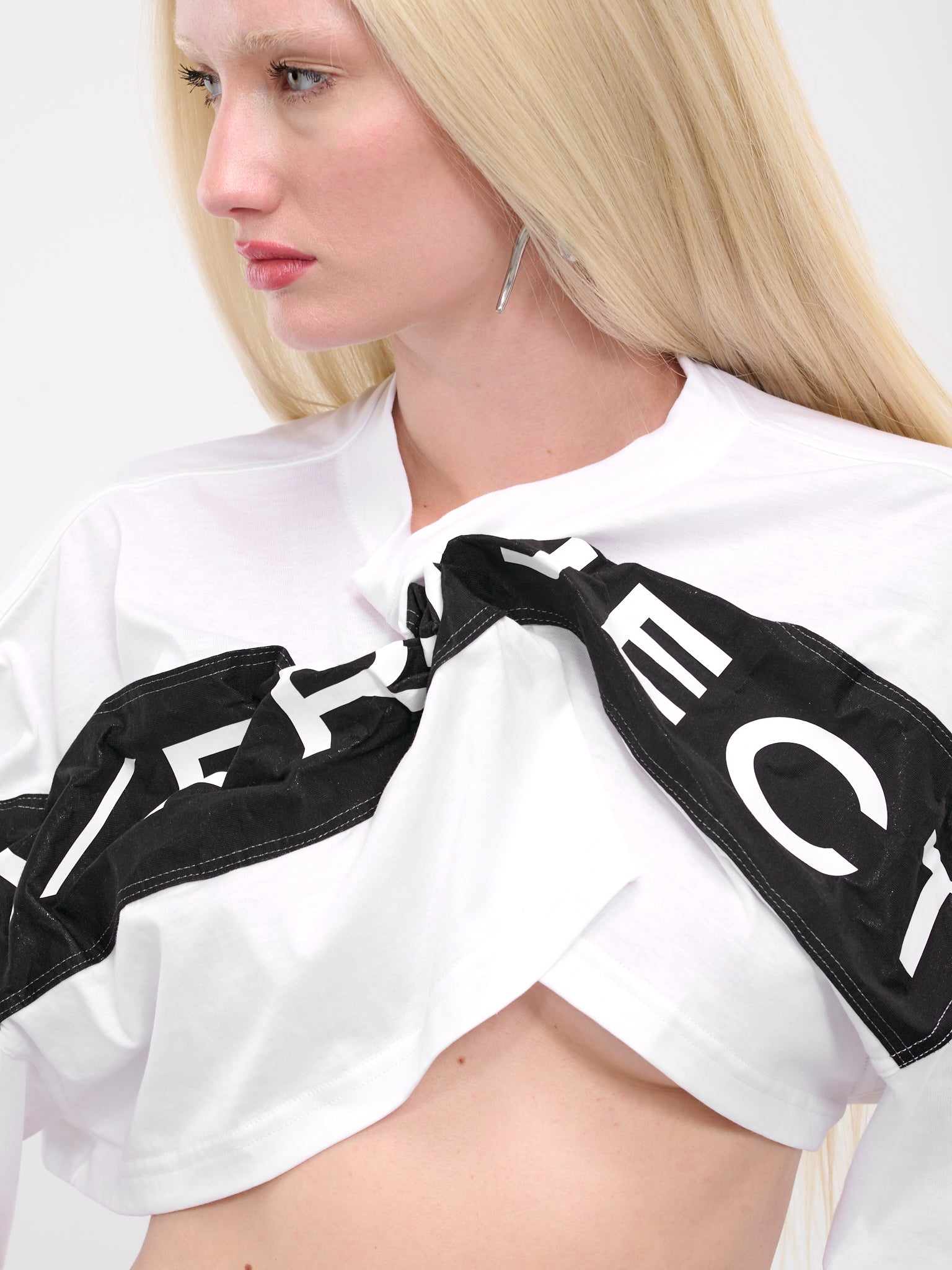 Scrunched Logo Crop Top (204TS013-J127-OPTIC-WHITE)