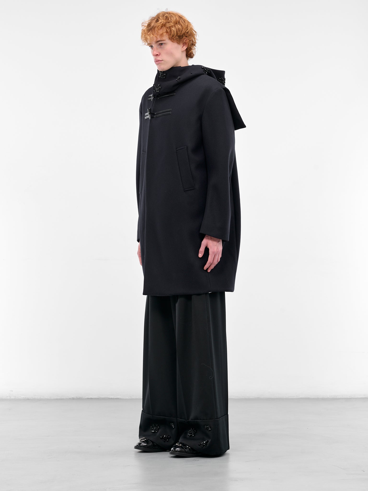 Navy Bonded Wool Duffle Coat (2072B-1265-NAVY-JET)