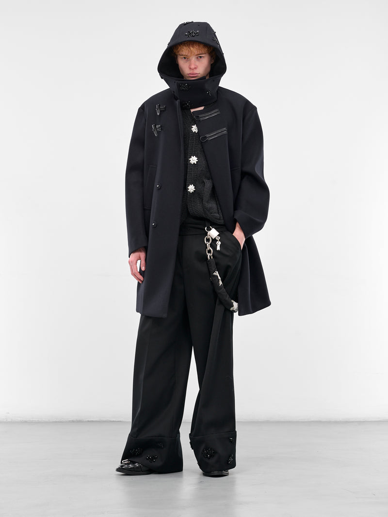 Navy Bonded Wool Duffle Coat (2072B-1265-NAVY-JET)