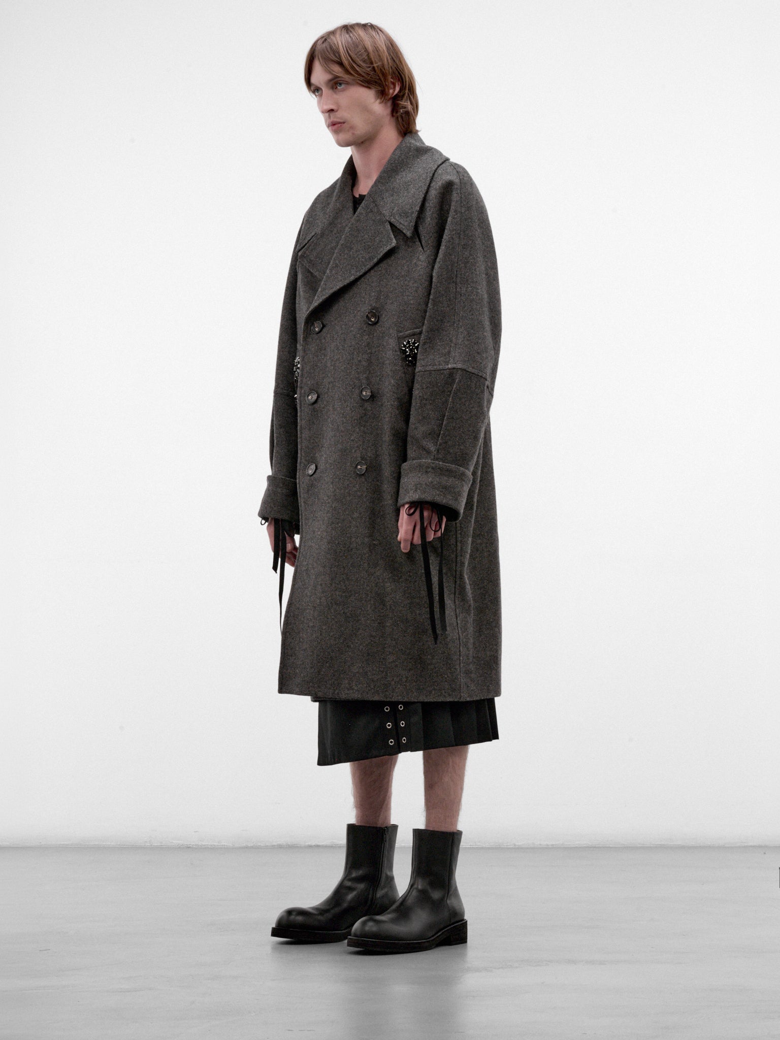 Charcoal Wool Twill Coat (2093B-1354-CHARCOAL-JET)