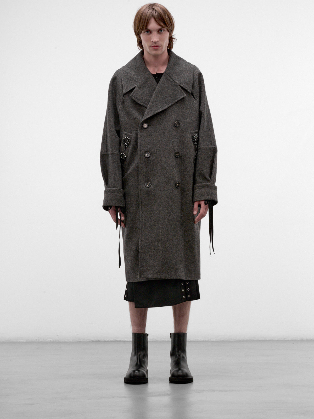 Charcoal Wool Twill Coat (2093B-1354-CHARCOAL-JET)