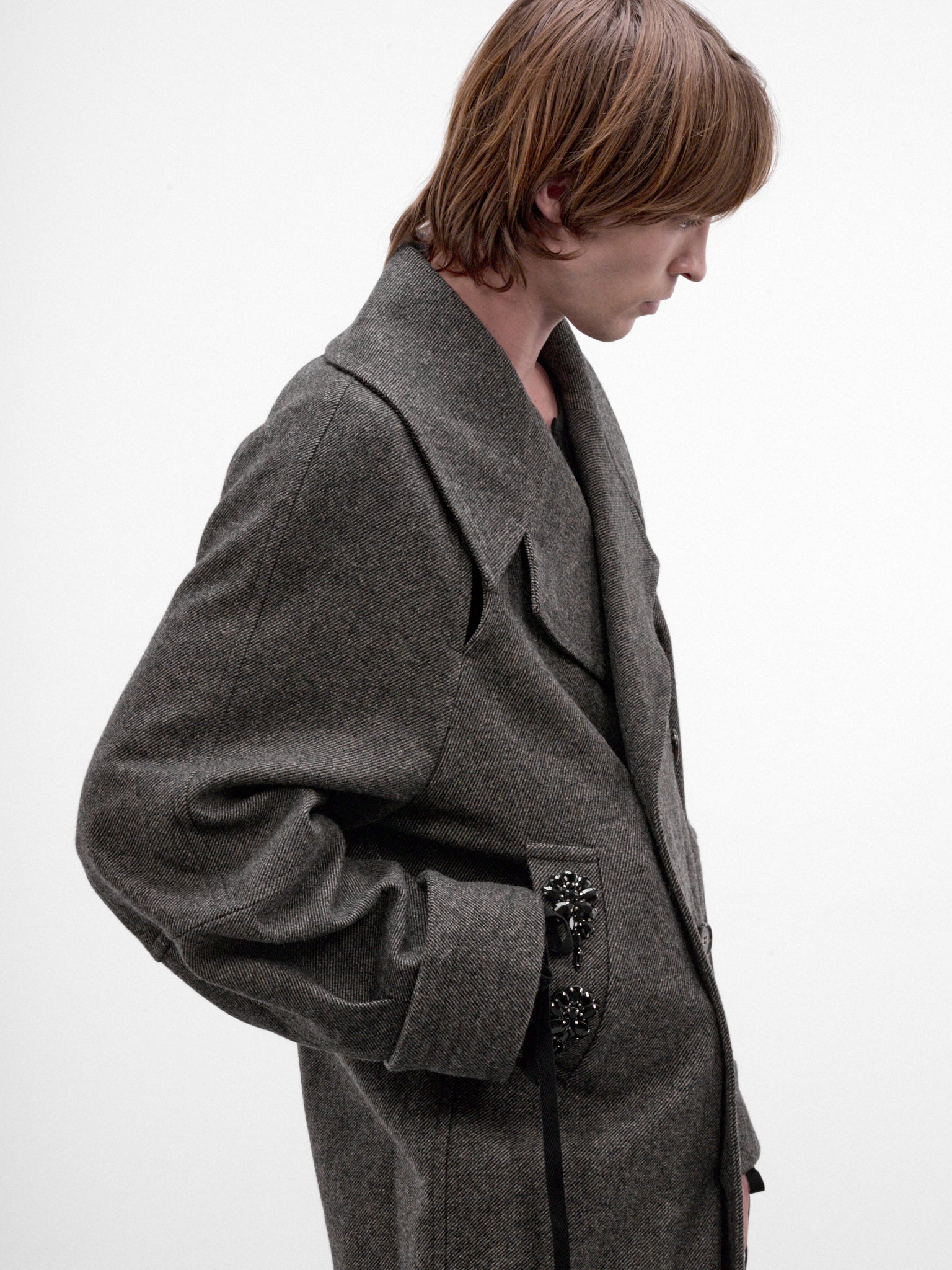 Charcoal Wool Twill Coat (2093B-1354-CHARCOAL-JET)