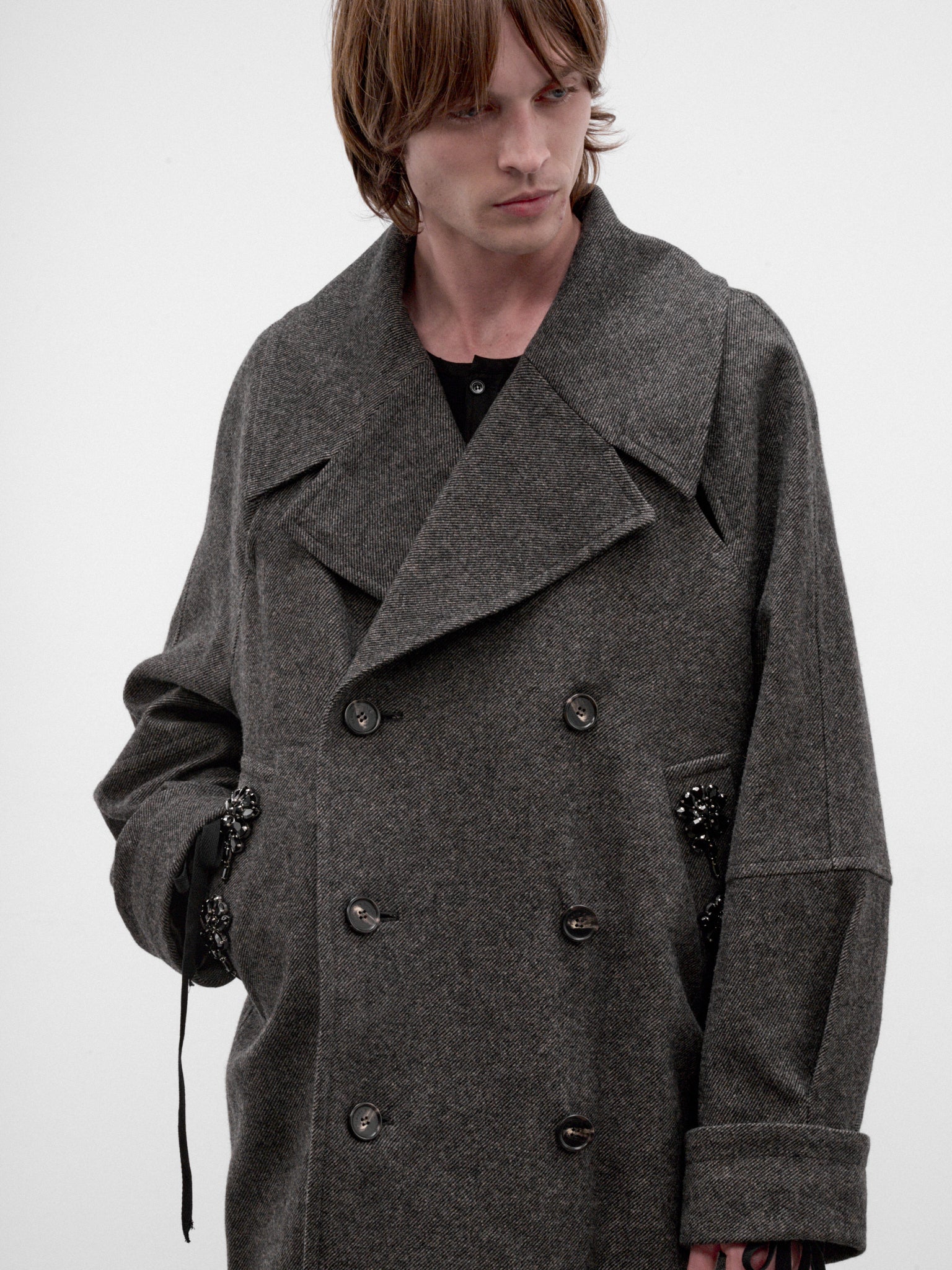 Charcoal Wool Twill Coat (2093B-1354-CHARCOAL-JET)