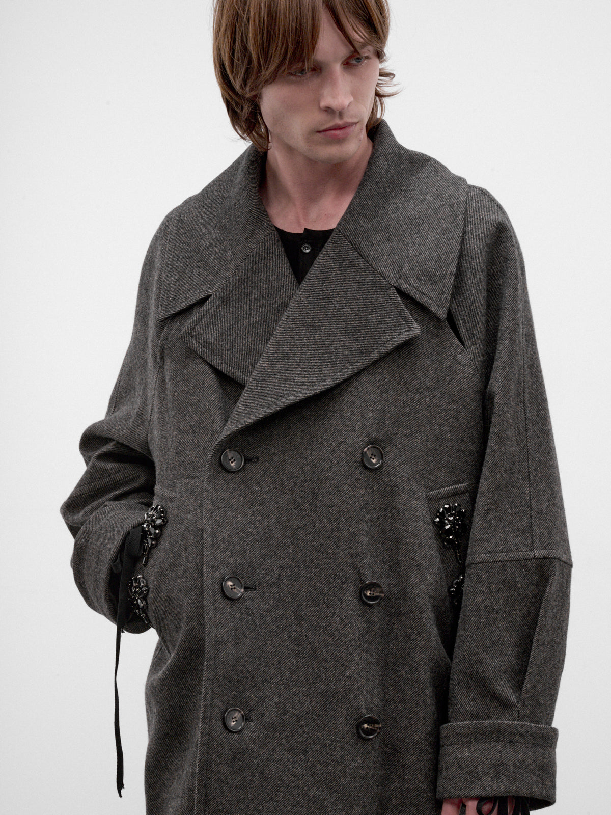 Charcoal Wool Twill Coat (2093B-1354-CHARCOAL-JET)