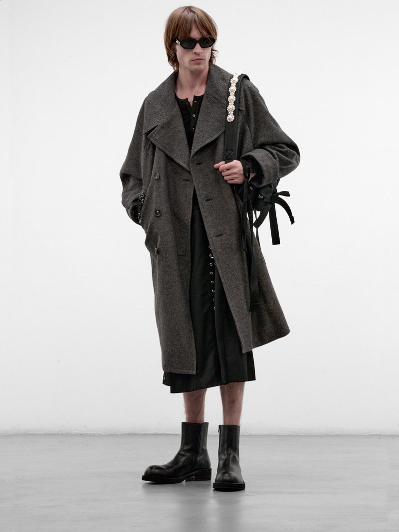 Charcoal Wool Twill Coat (2093B-1354-CHARCOAL-JET)