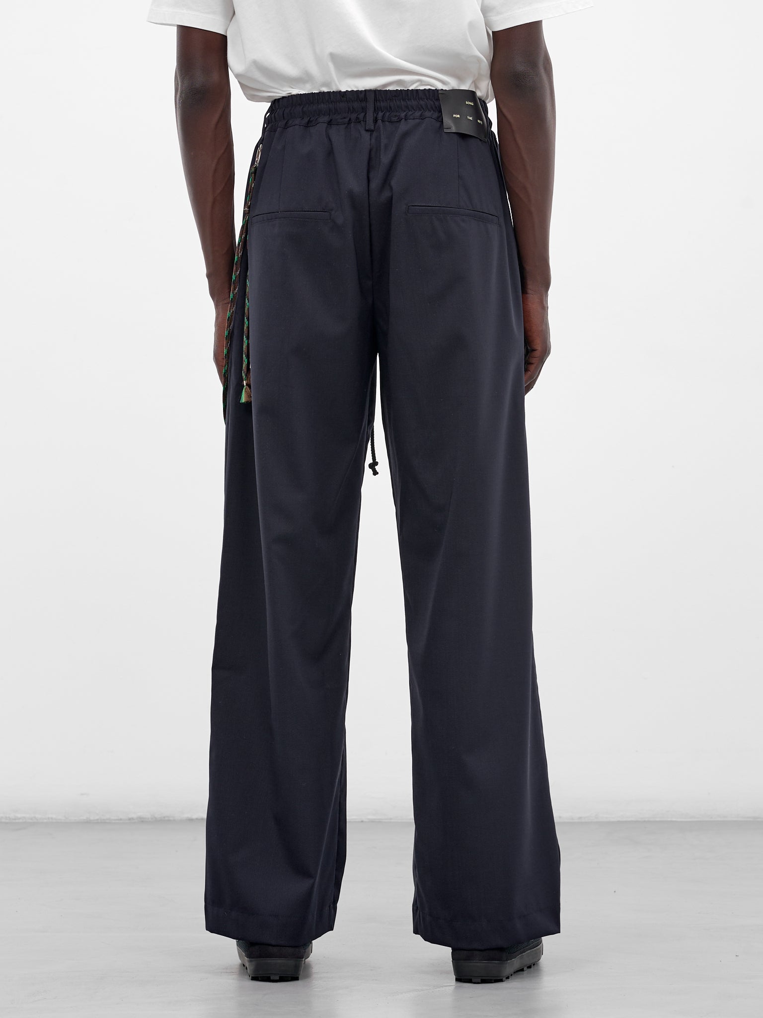 Navy Wool Elasticated Wide Trousers (21-MPT096-NAVY)