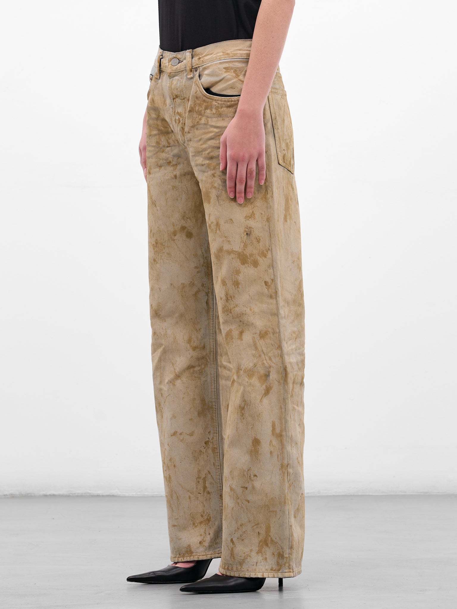 Beige Stained 2021F Klondike Jeans (2121F-KLONDIKE-SAND-BEIGE)