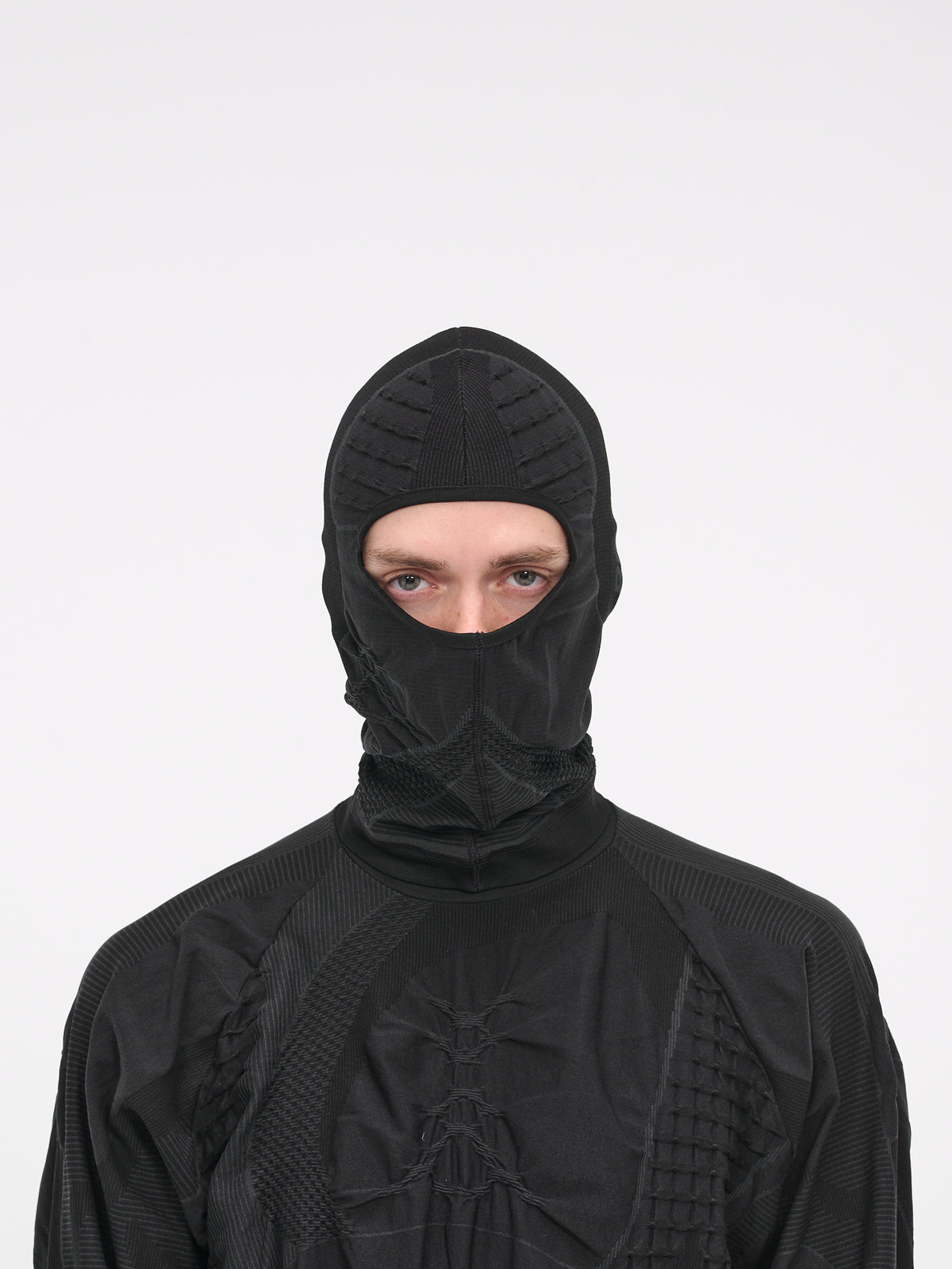 3D Knit Balaclava (212FA07-GRY0008-GREY-BLACK)
