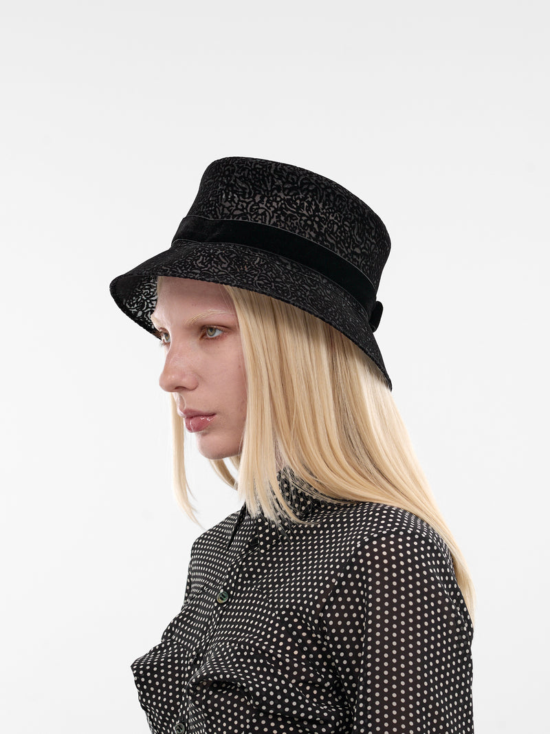 Black Wool Montaigne Hat (214-MONTAIGNE-BLACK-BLACK)