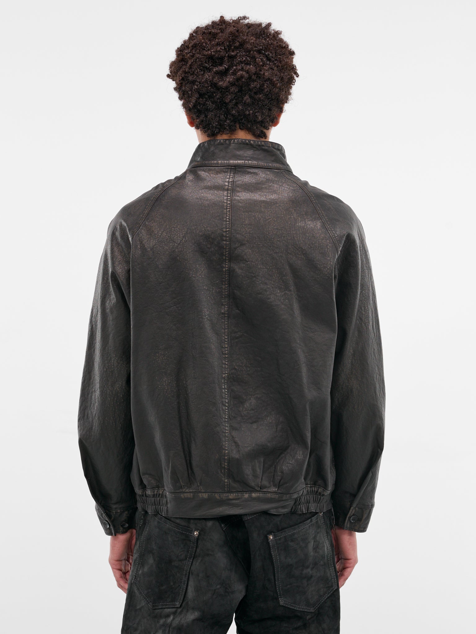 Black Steer Leather Oiled Jacket (2176-02-BLACK)