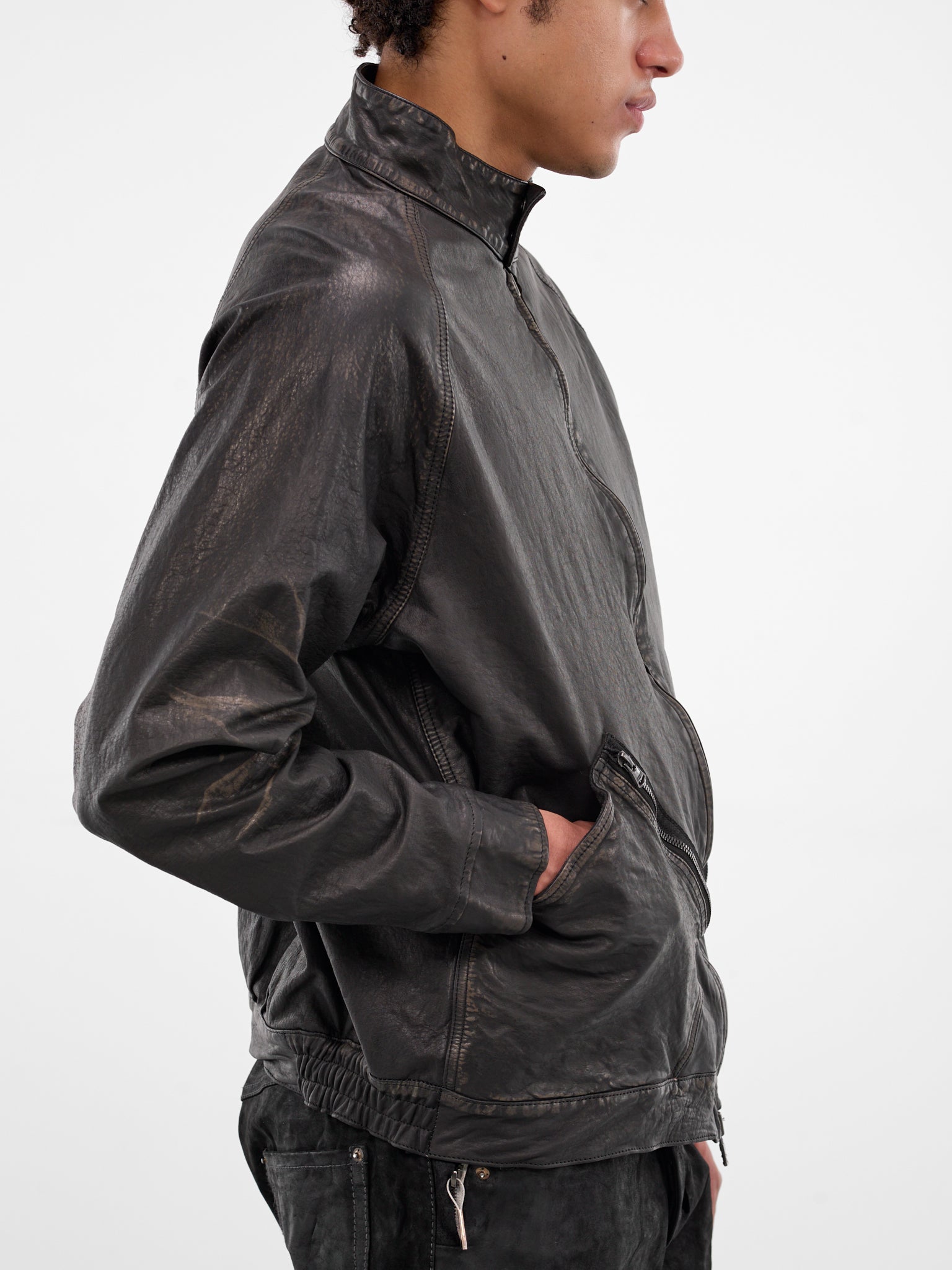 Black Steer Leather Oiled Jacket (2176-02-BLACK)