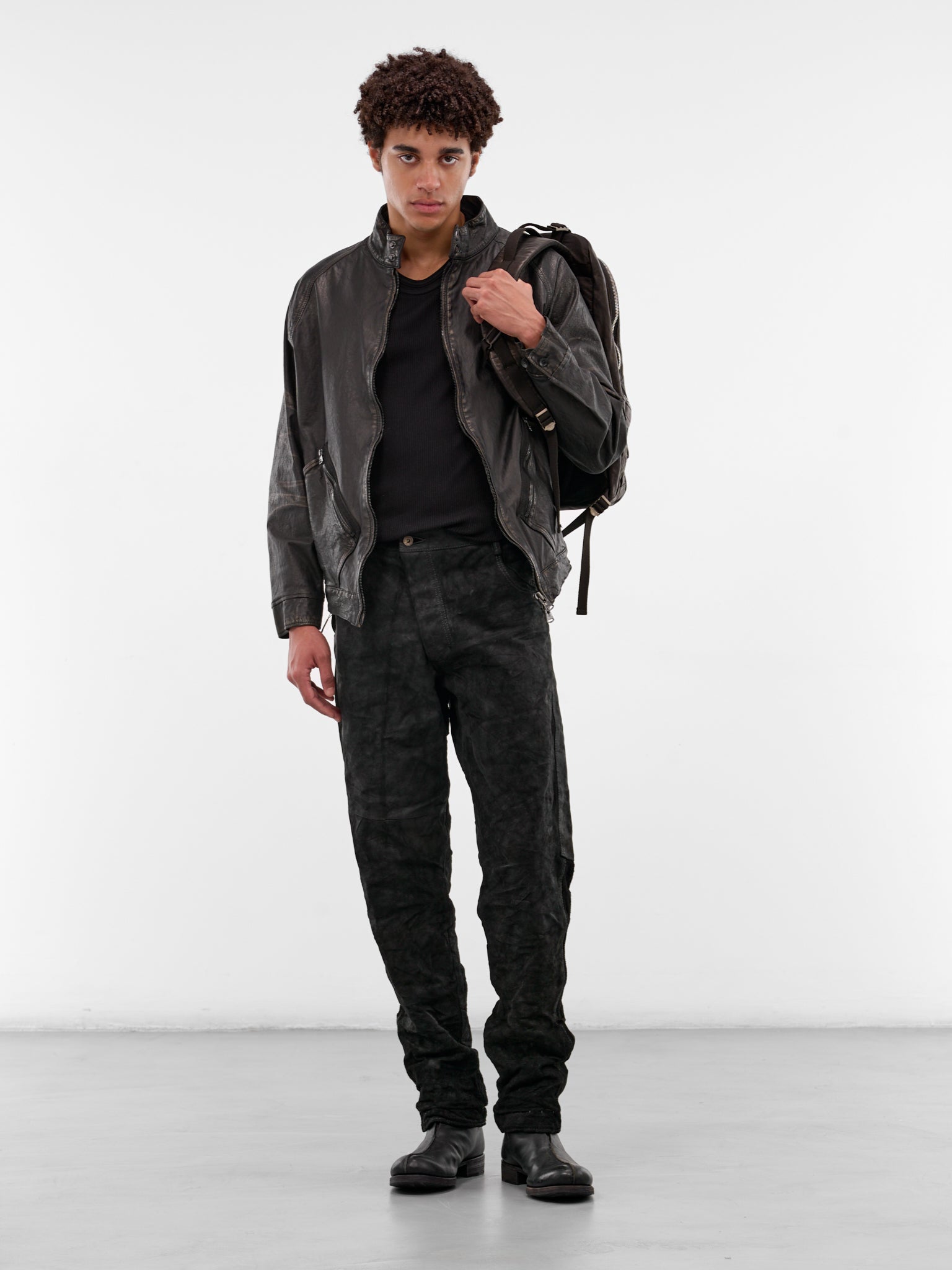 Black Steer Leather Oiled Jacket (2176-02-BLACK)