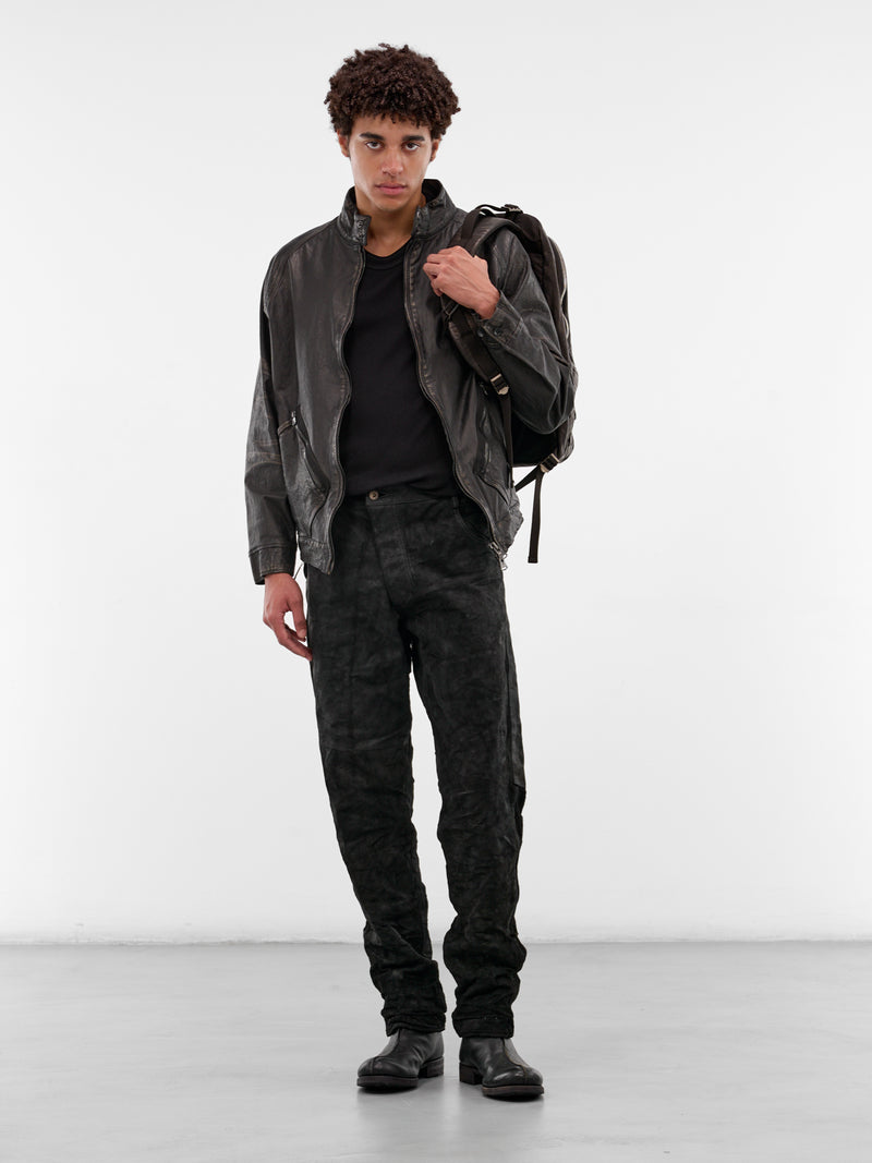 Black Steer Leather Oiled Jacket (2176-02-BLACK)