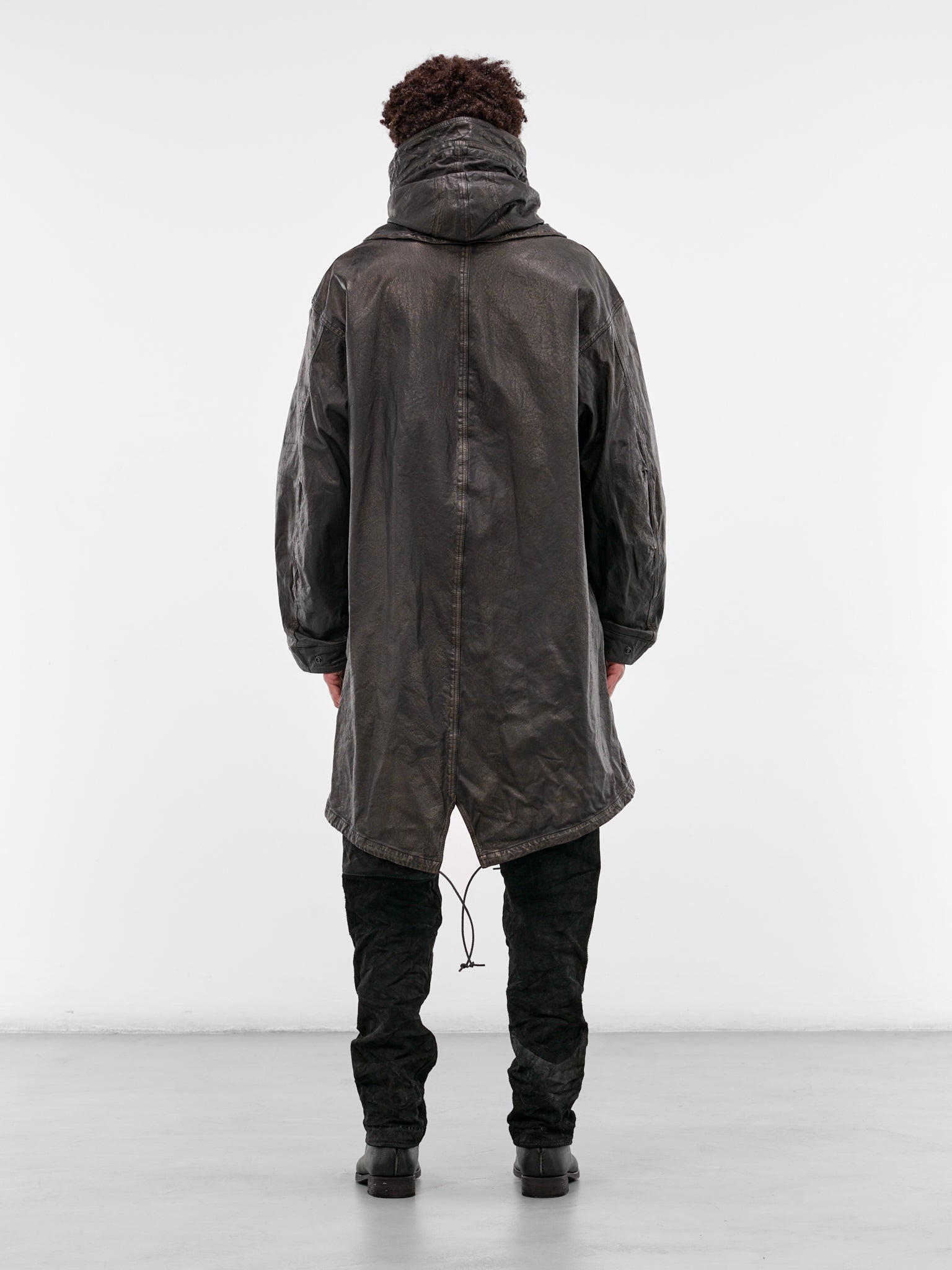 Black Steer Leather Fishtail Parka (2176-03-BLACK)