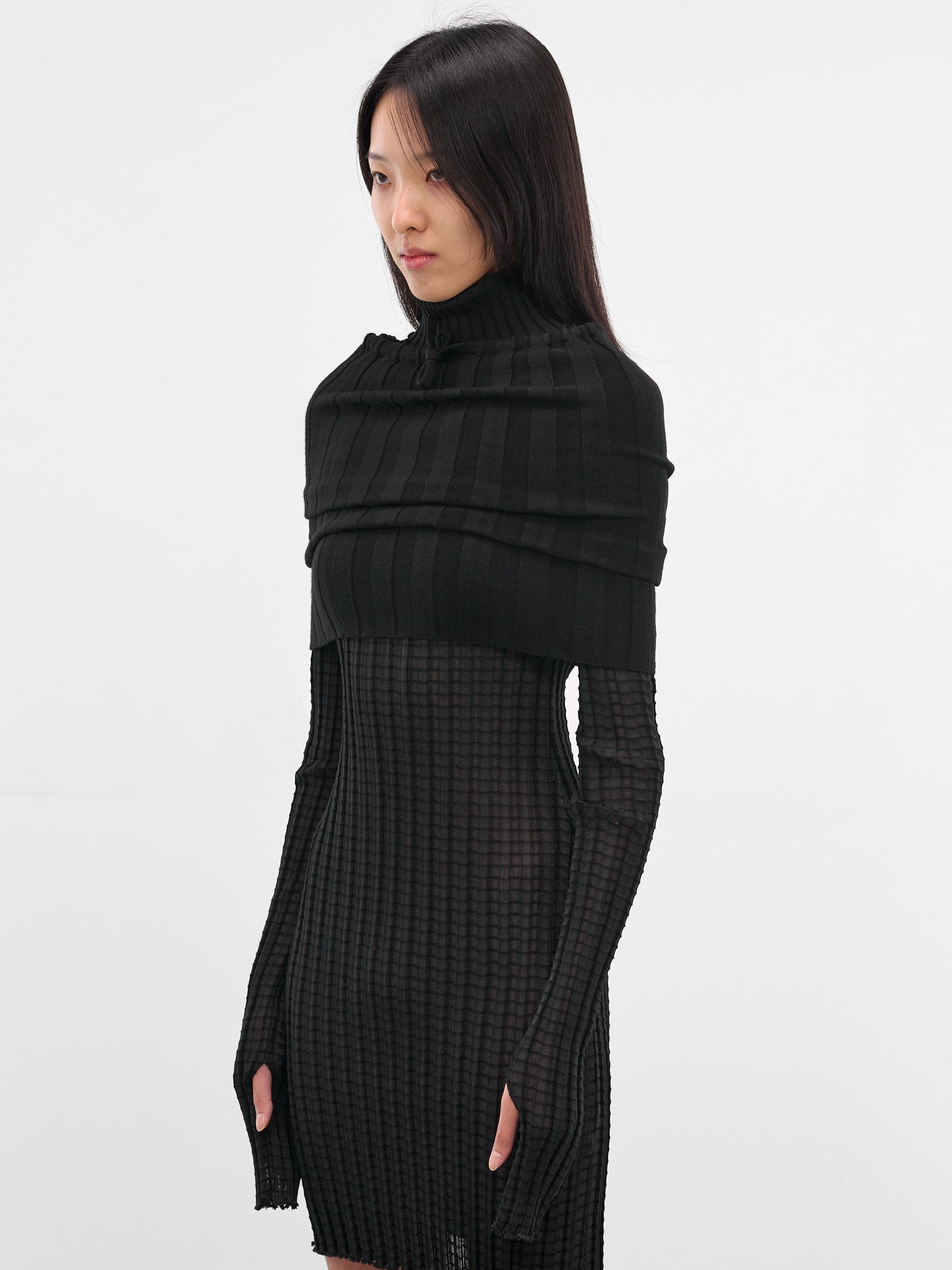 Dede Black Rib-Knit Shrug (21958-DEDE-BLACK)
