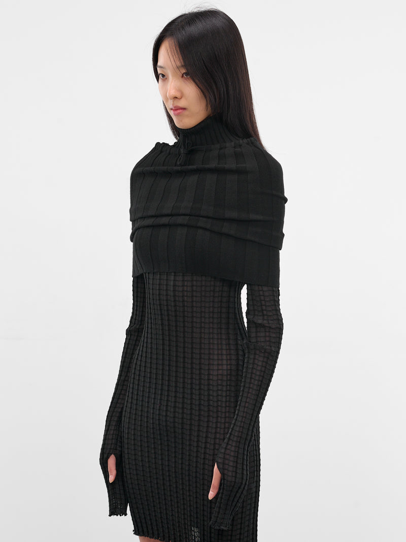 Dede Black Rib-Knit Shrug (21958-DEDE-BLACK)