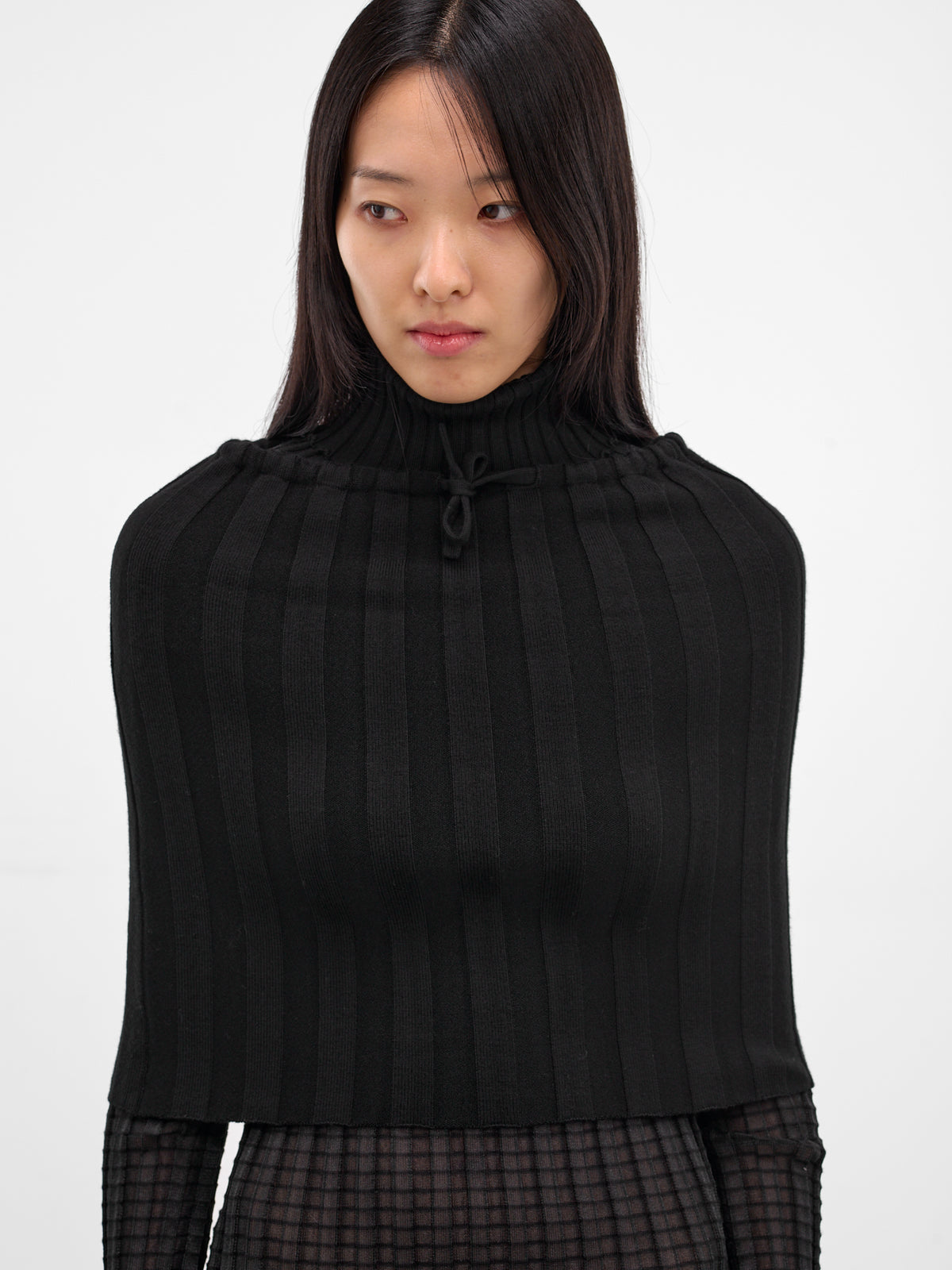 Dede Black Rib-Knit Shrug (21958-DEDE-BLACK)