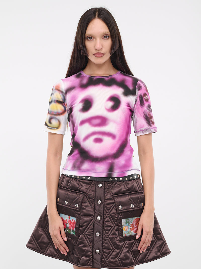 Chopova Lowena Graphic Print Top in Red | LN-CC