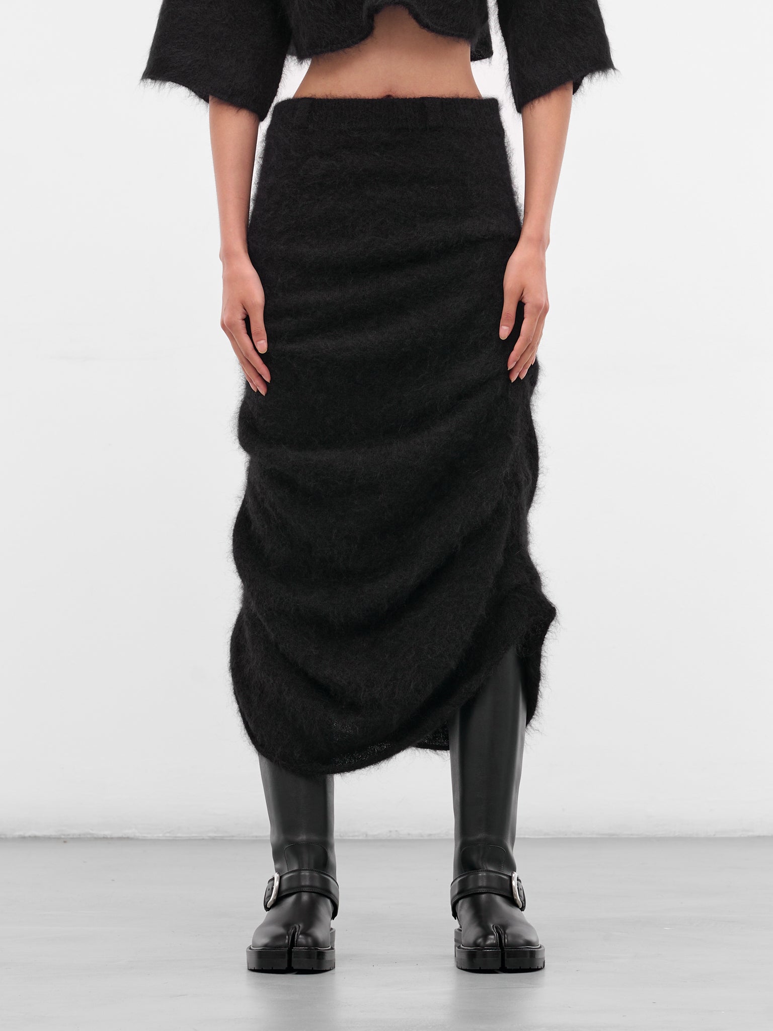 Maja Black Hairy Knit Skirt (21978-MAJA-BLACK)