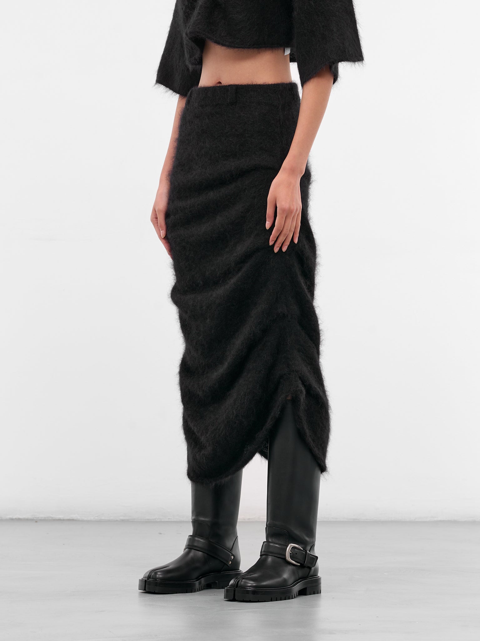 Maja Black Hairy Knit Skirt (21978-MAJA-BLACK)