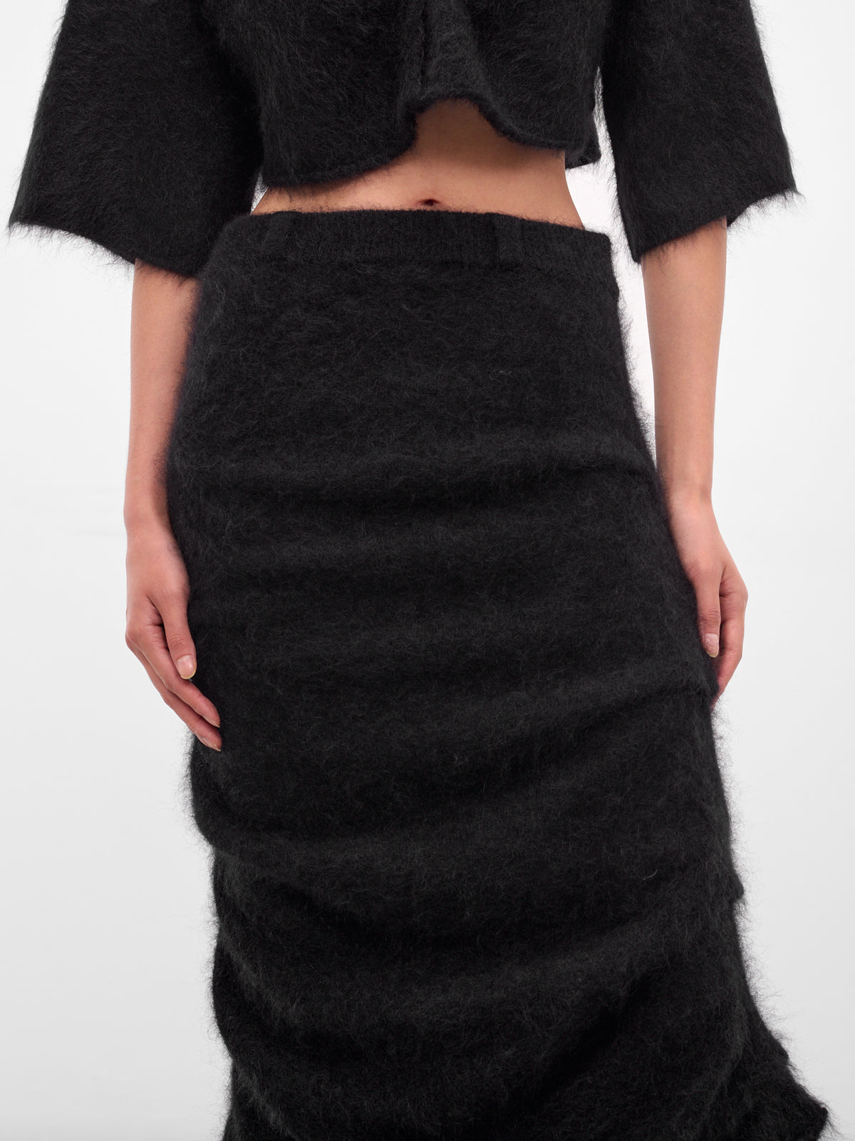 Maja Black Hairy Knit Skirt (21978-MAJA-BLACK)