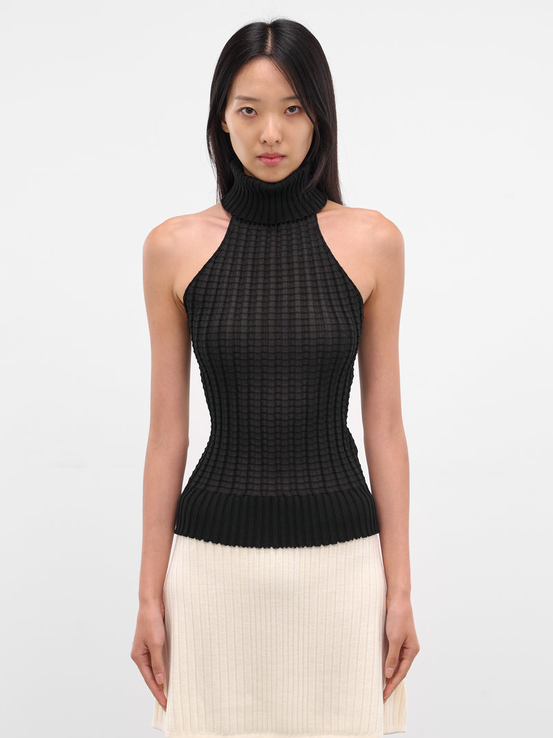 Alba Black Ribbed Halter Turtleneck (21981-ALBA-BLACK)