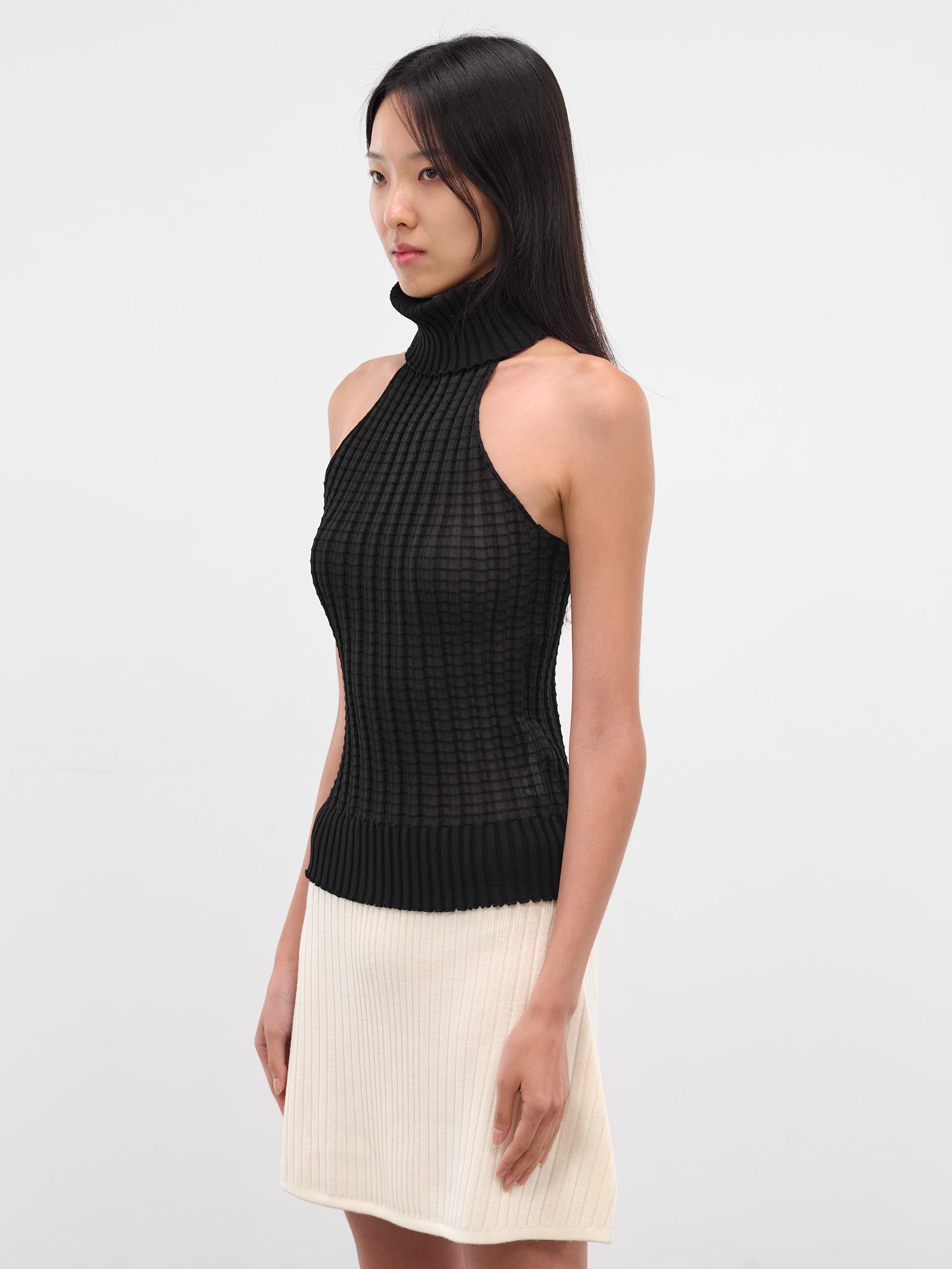Alba Black Ribbed Halter Turtleneck (21981-ALBA-BLACK)