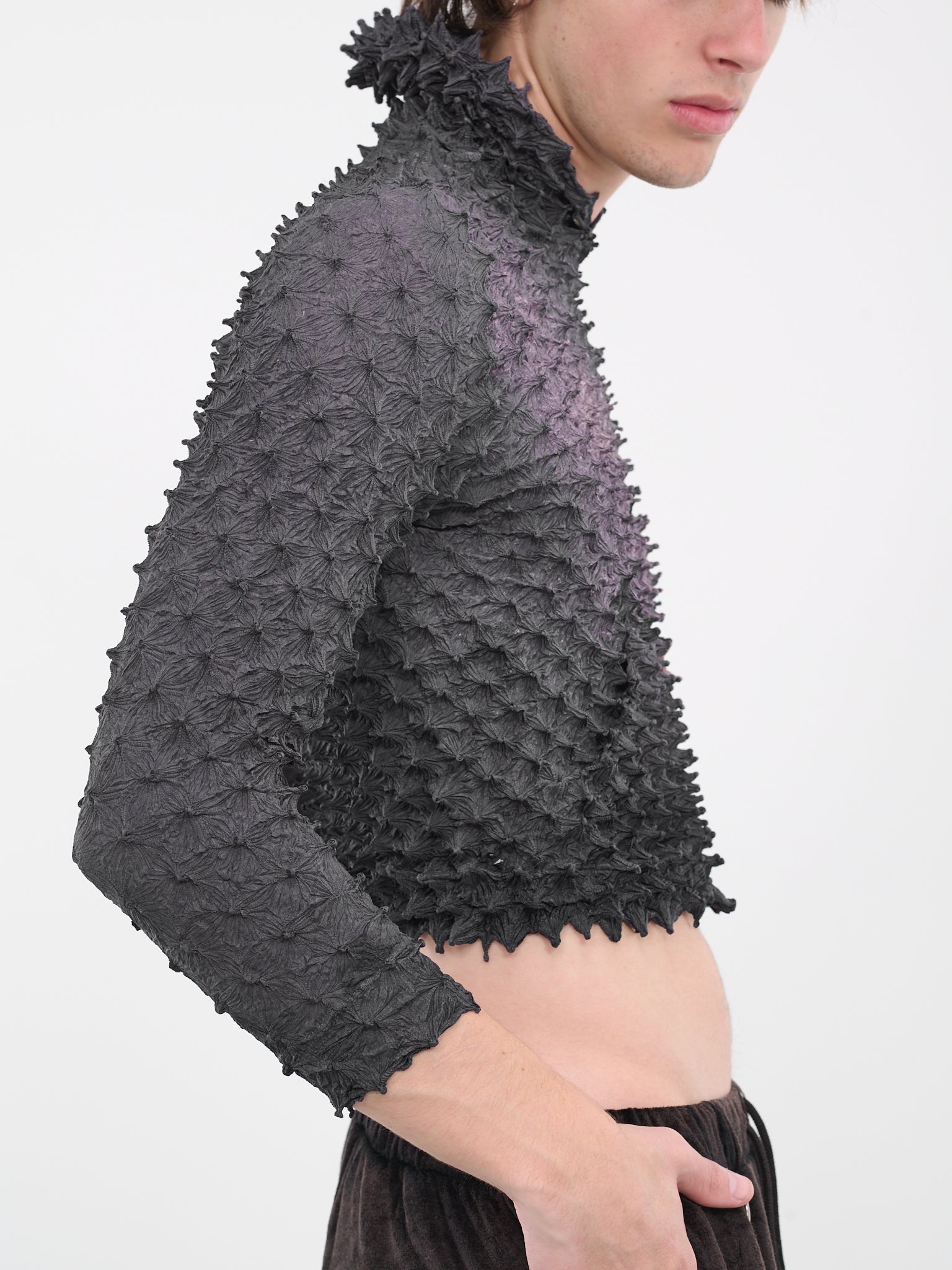 Popcorn Crop Hoodie (21SH130-1-BROWN)
