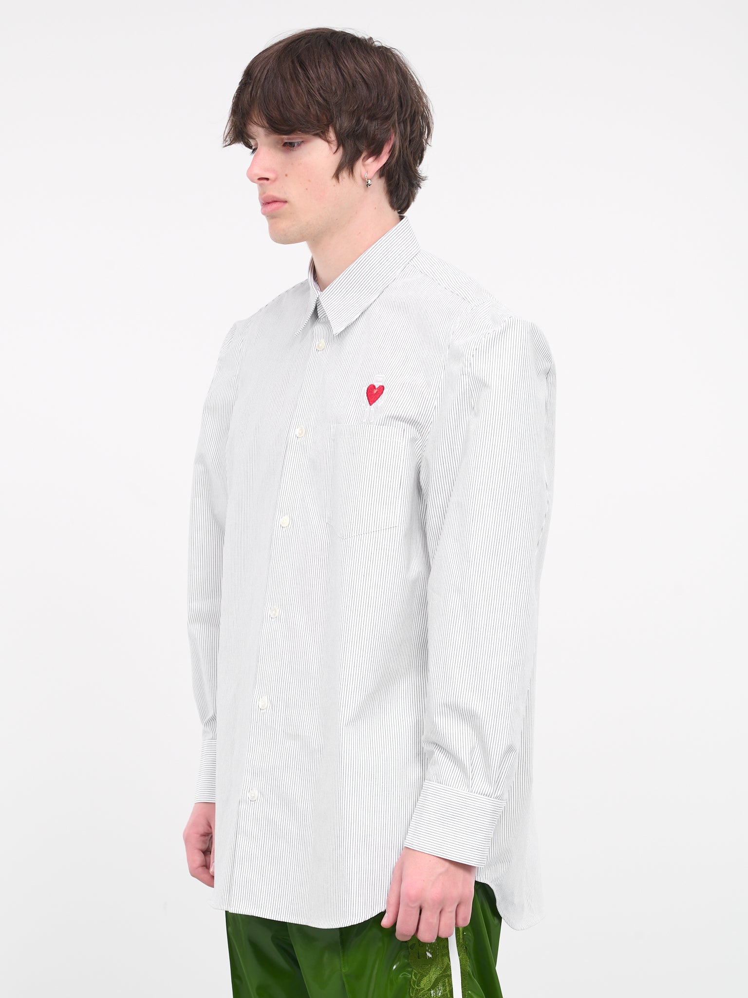 Structured Striped Shirt (21SH140-WHITE-BLACK)