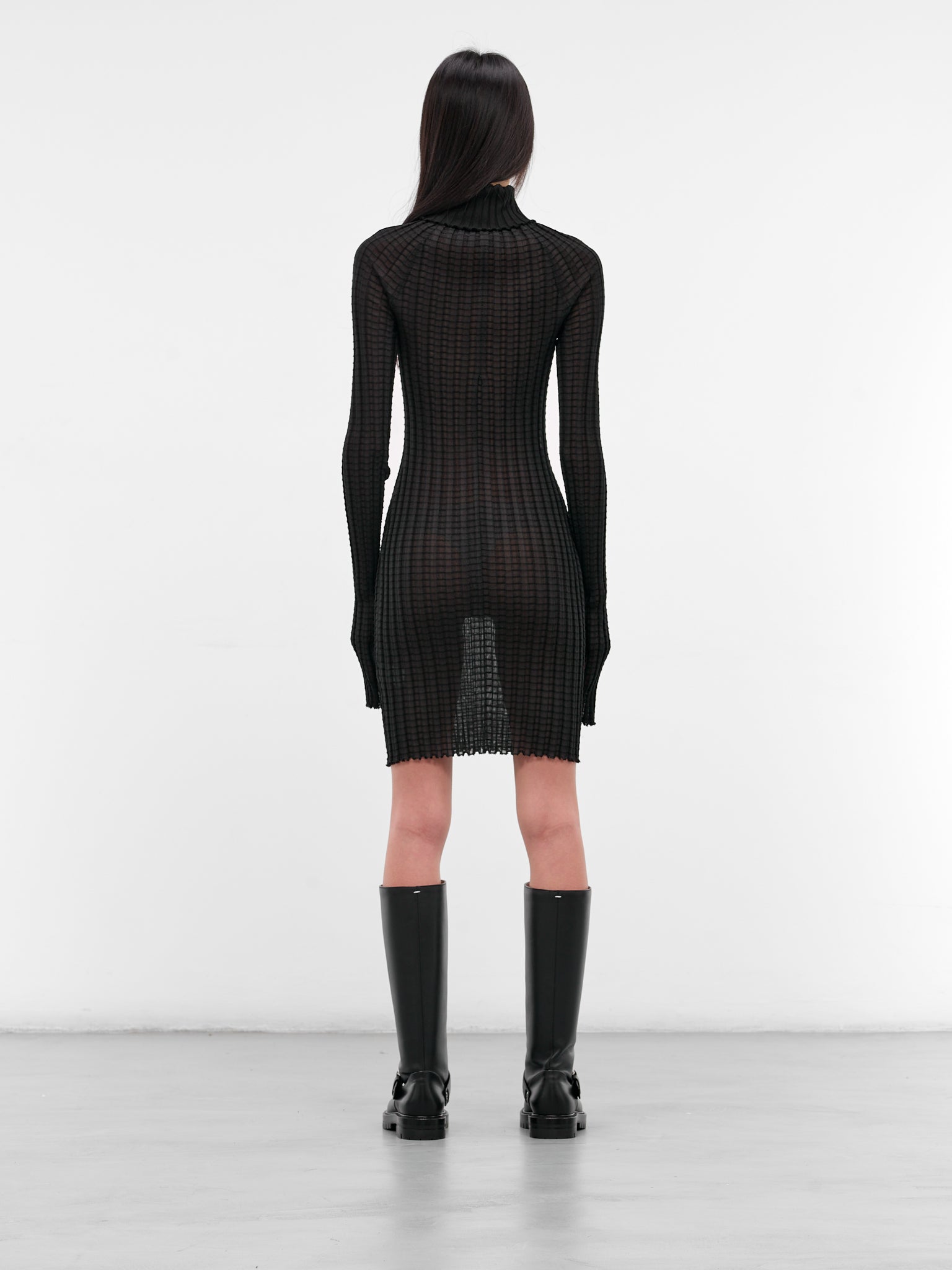 Alba Black Ribbed Mini Dress (22029-ALBA-BLACK)