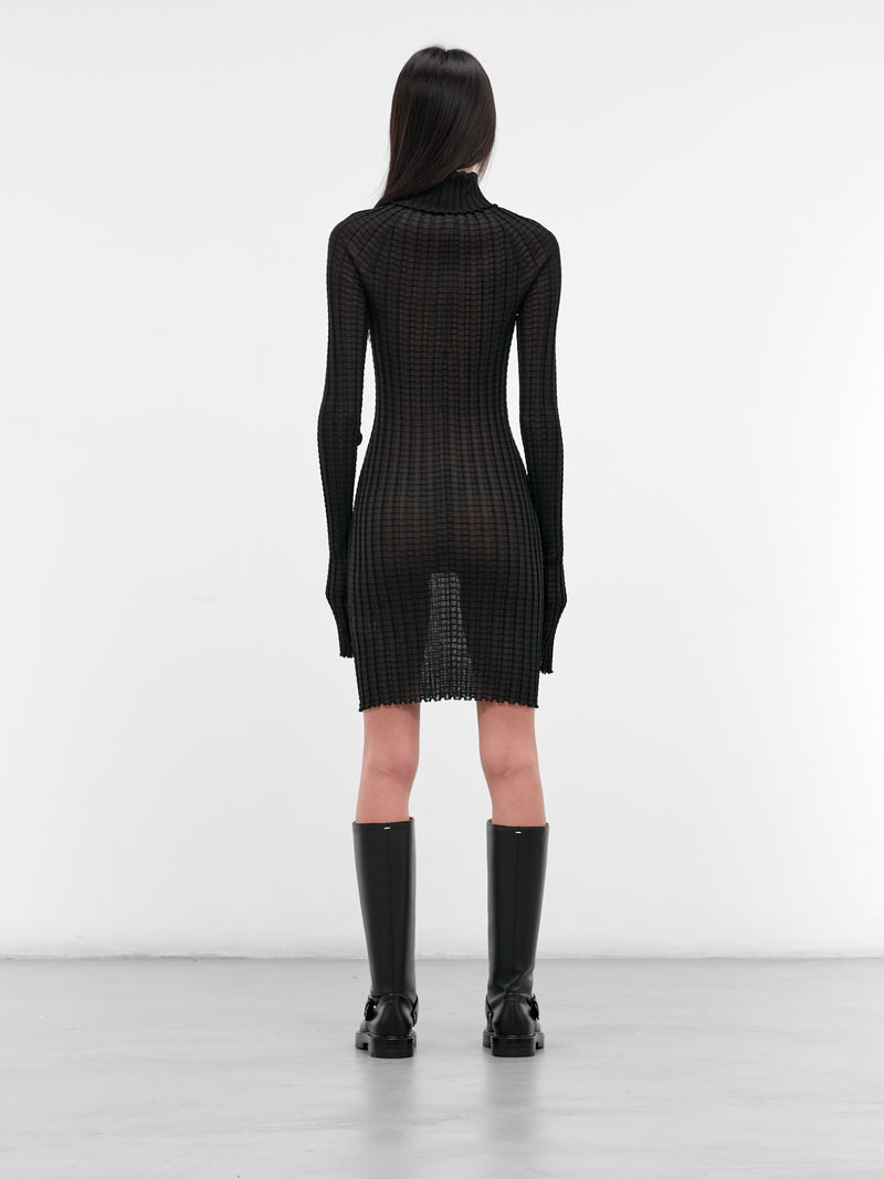 Alba Black Ribbed Mini Dress (22029-ALBA-BLACK)